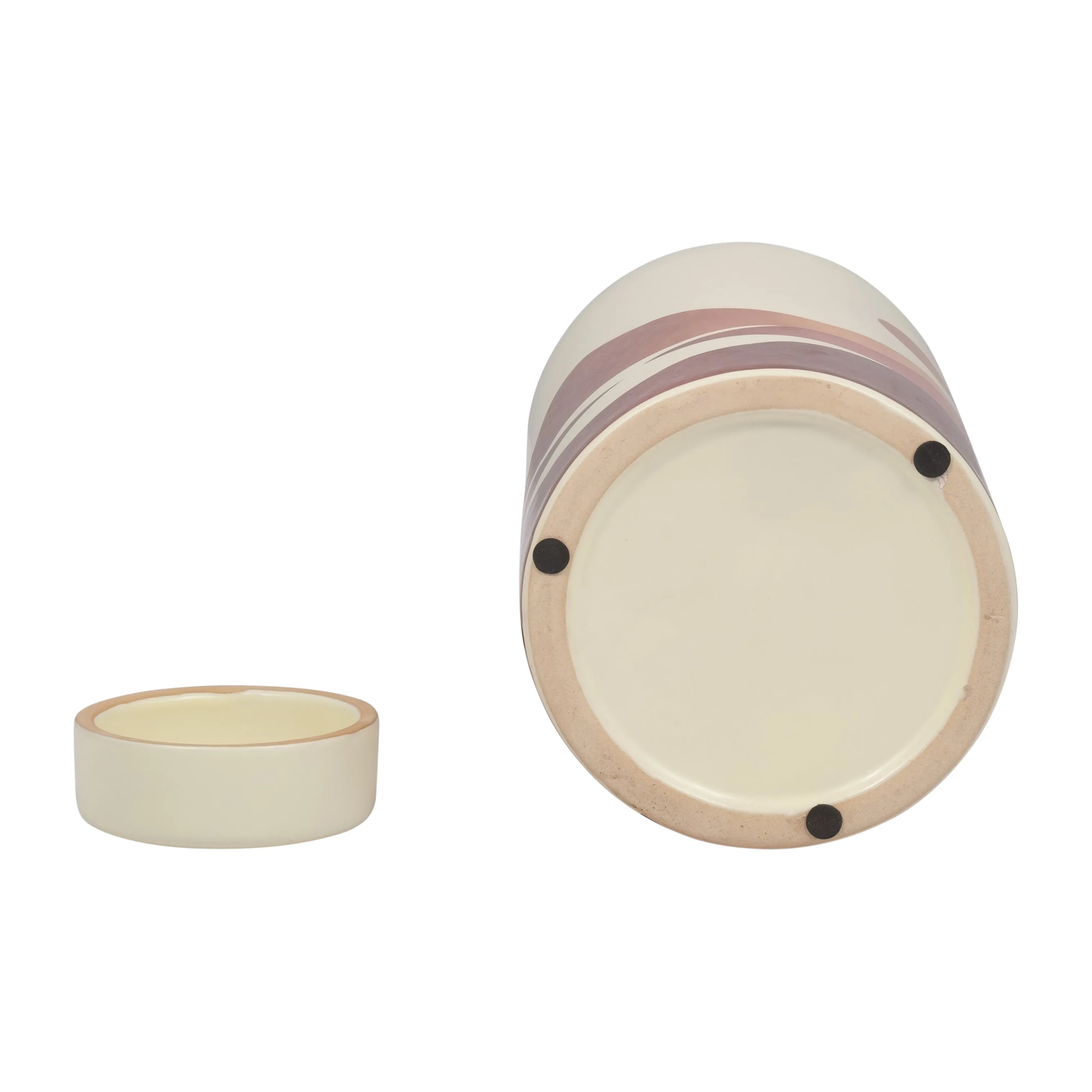 CER, 13 DECORATIVE COVERED JAR, CREME