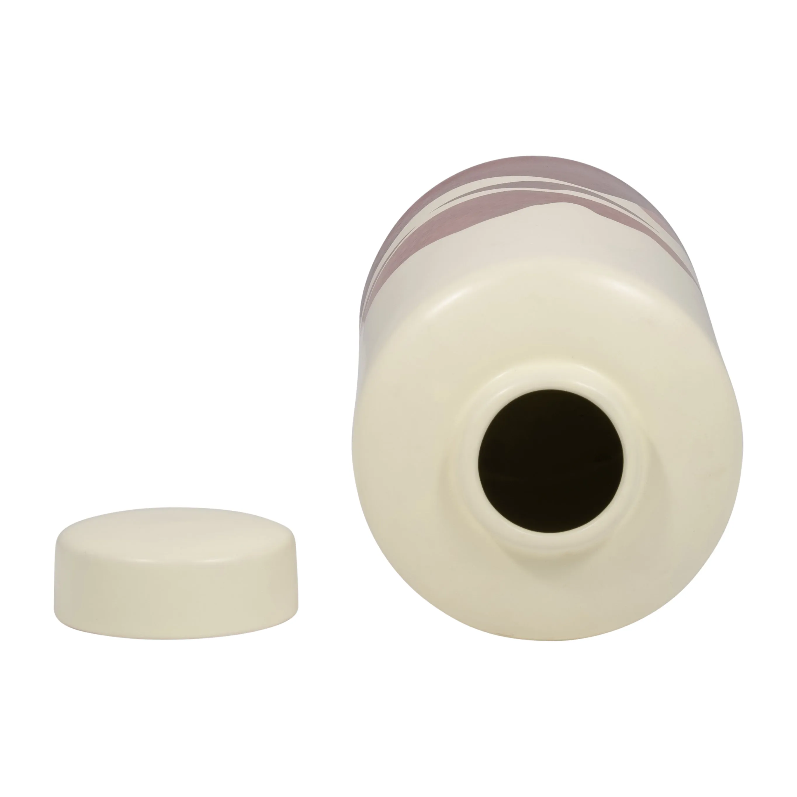 CER, 13 DECORATIVE COVERED JAR, CREME