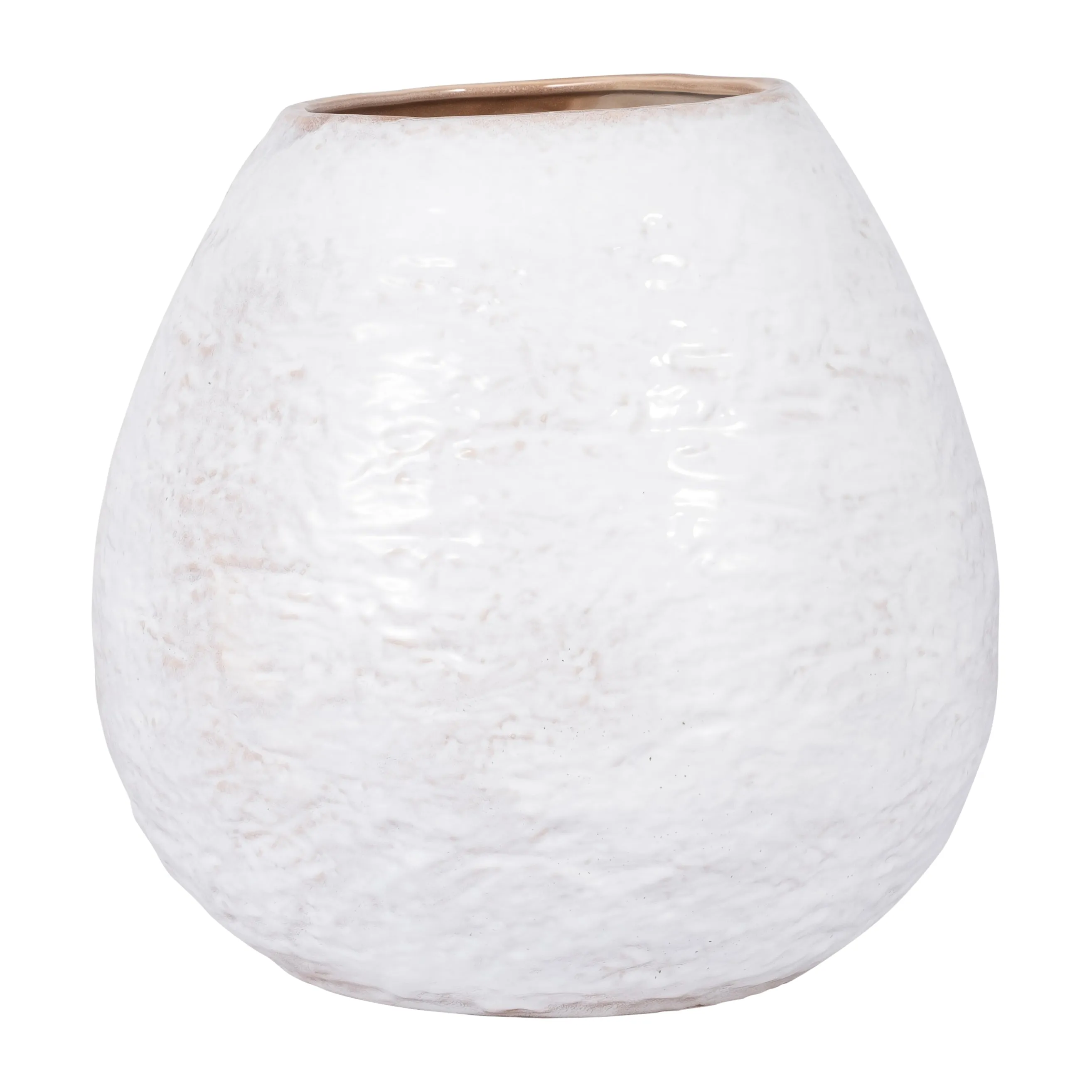 CER, 14" ROUND VASE, IVORY