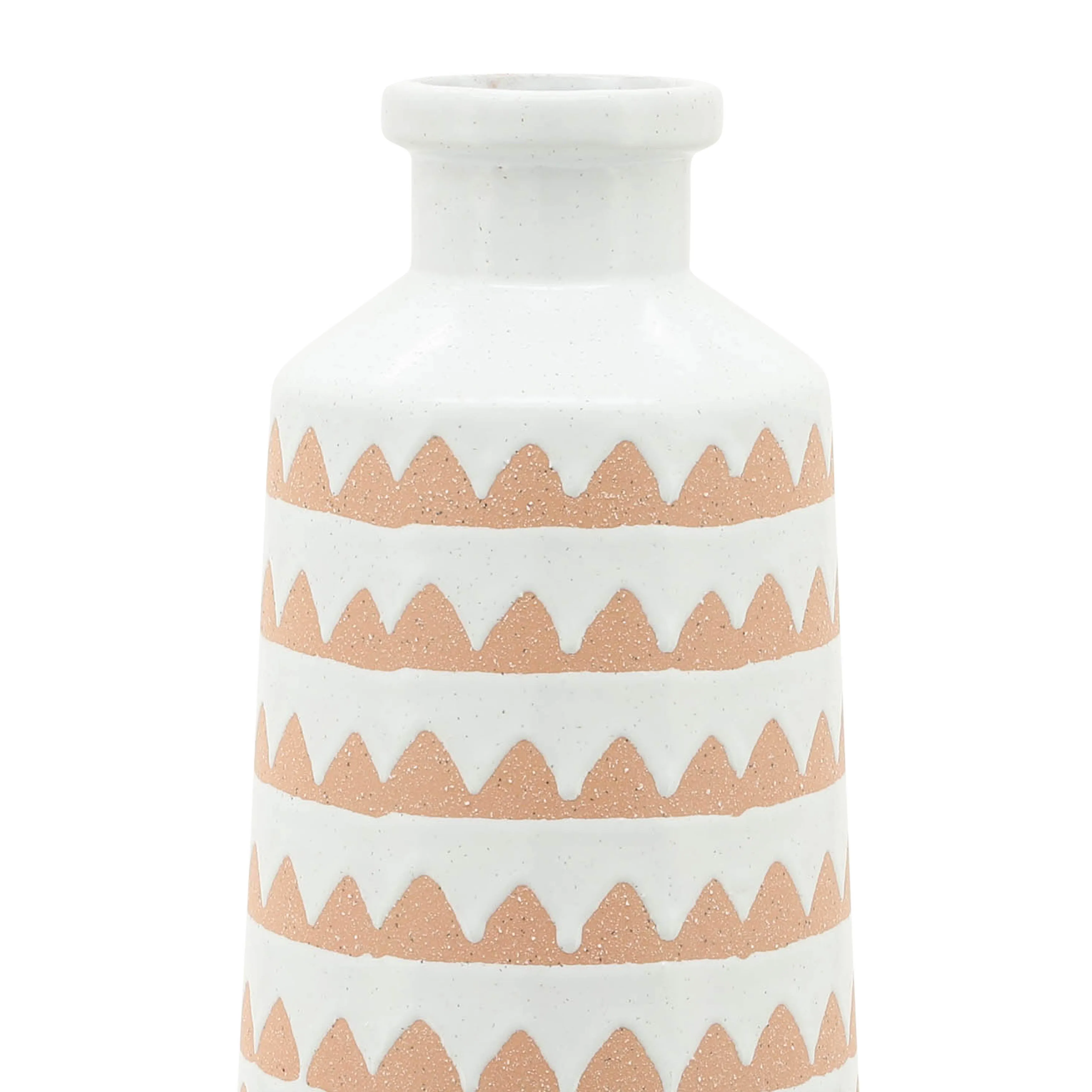 CER, 16" AZTEC VASE, IVORY