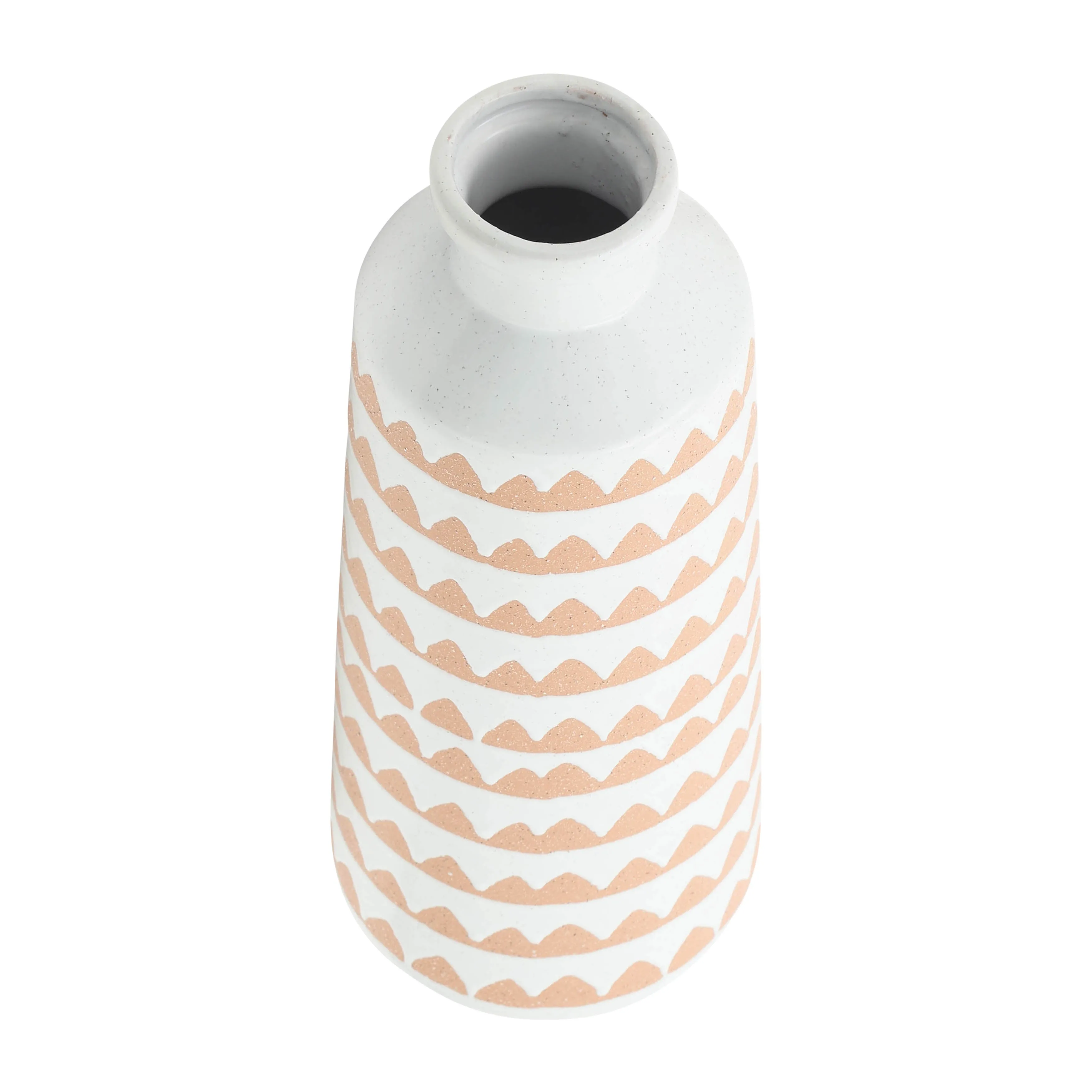 CER, 16" AZTEC VASE, IVORY
