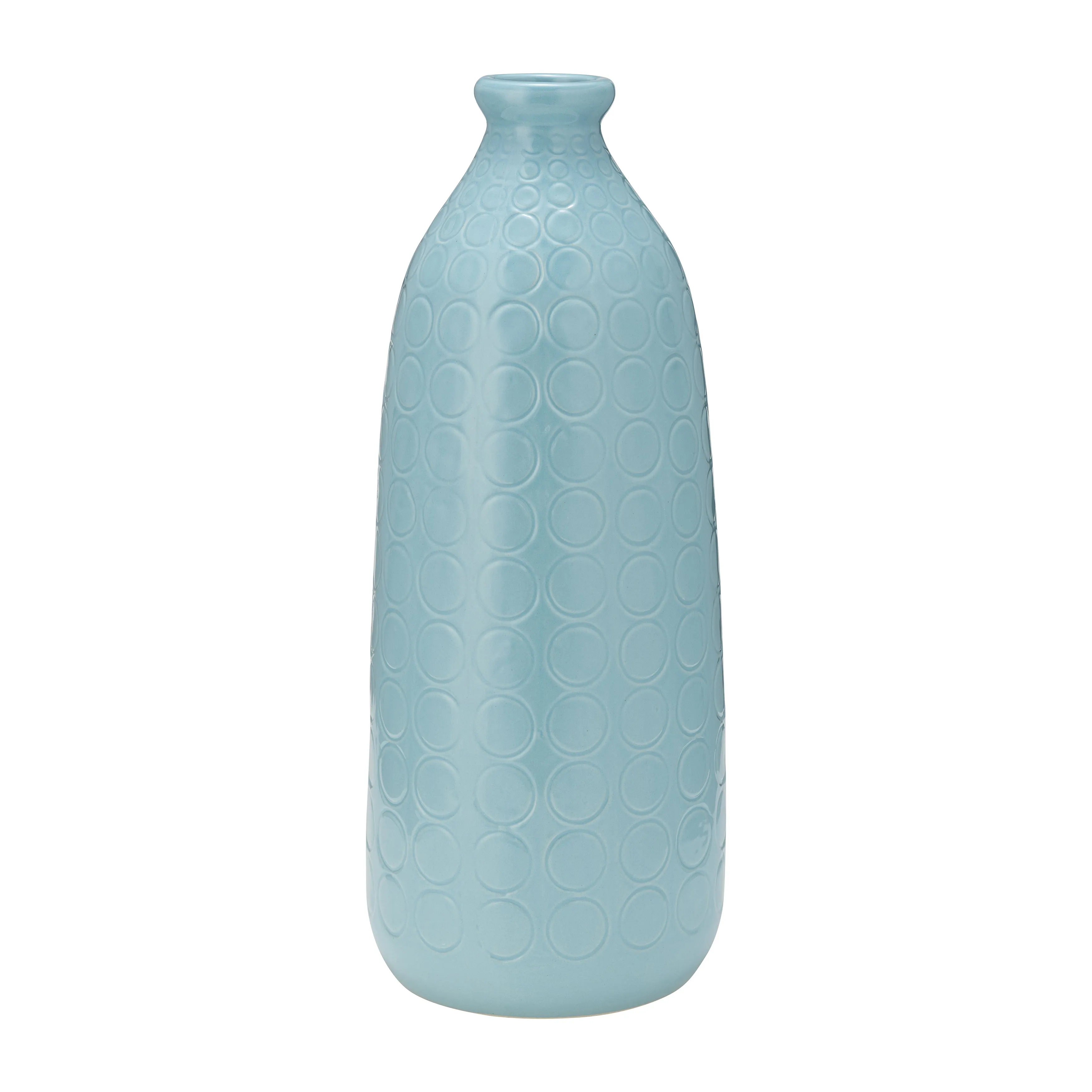 CER, 16" CIRCLES VASE, AQUA HAZE