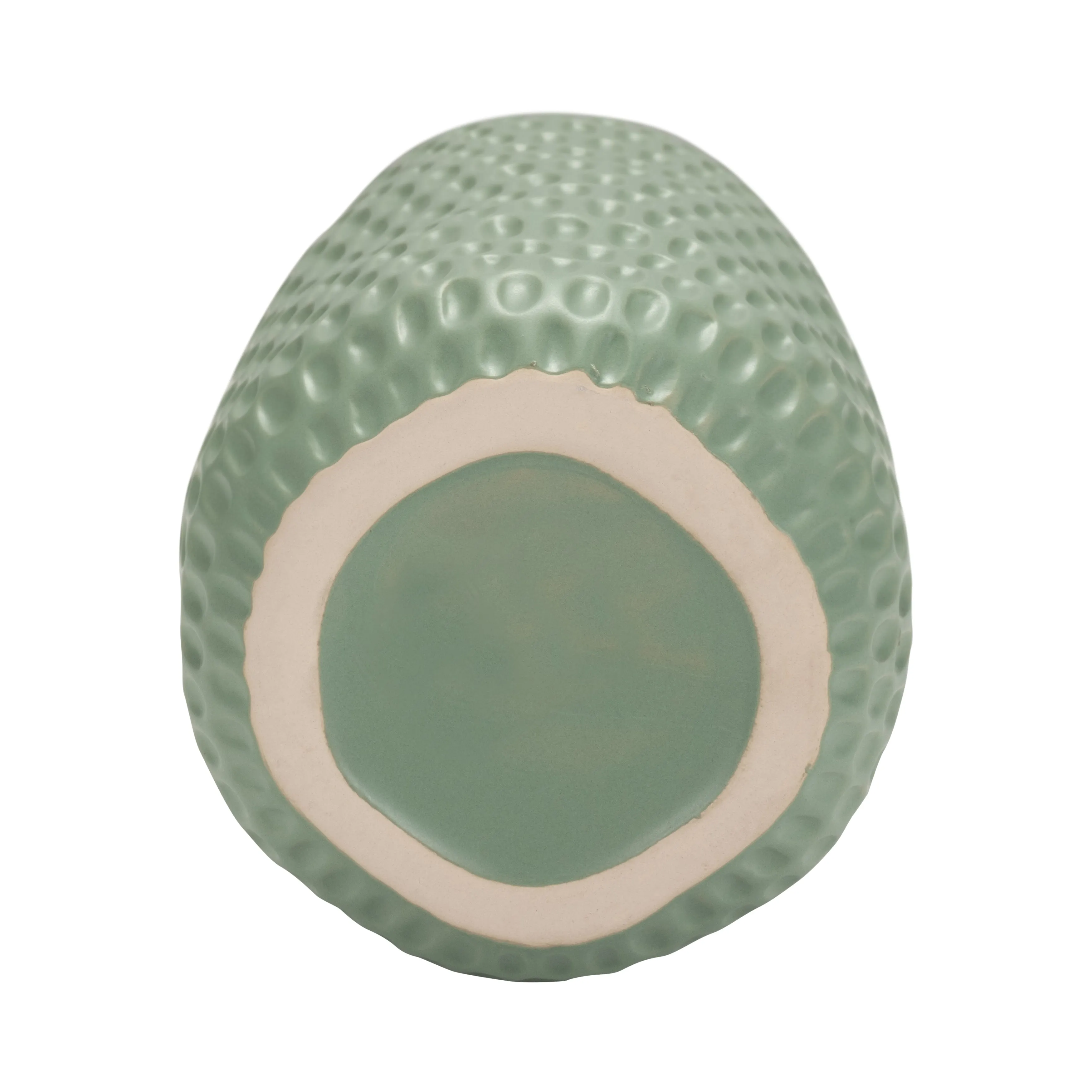 CER, 16"H DIMPLED VASE, GREEN