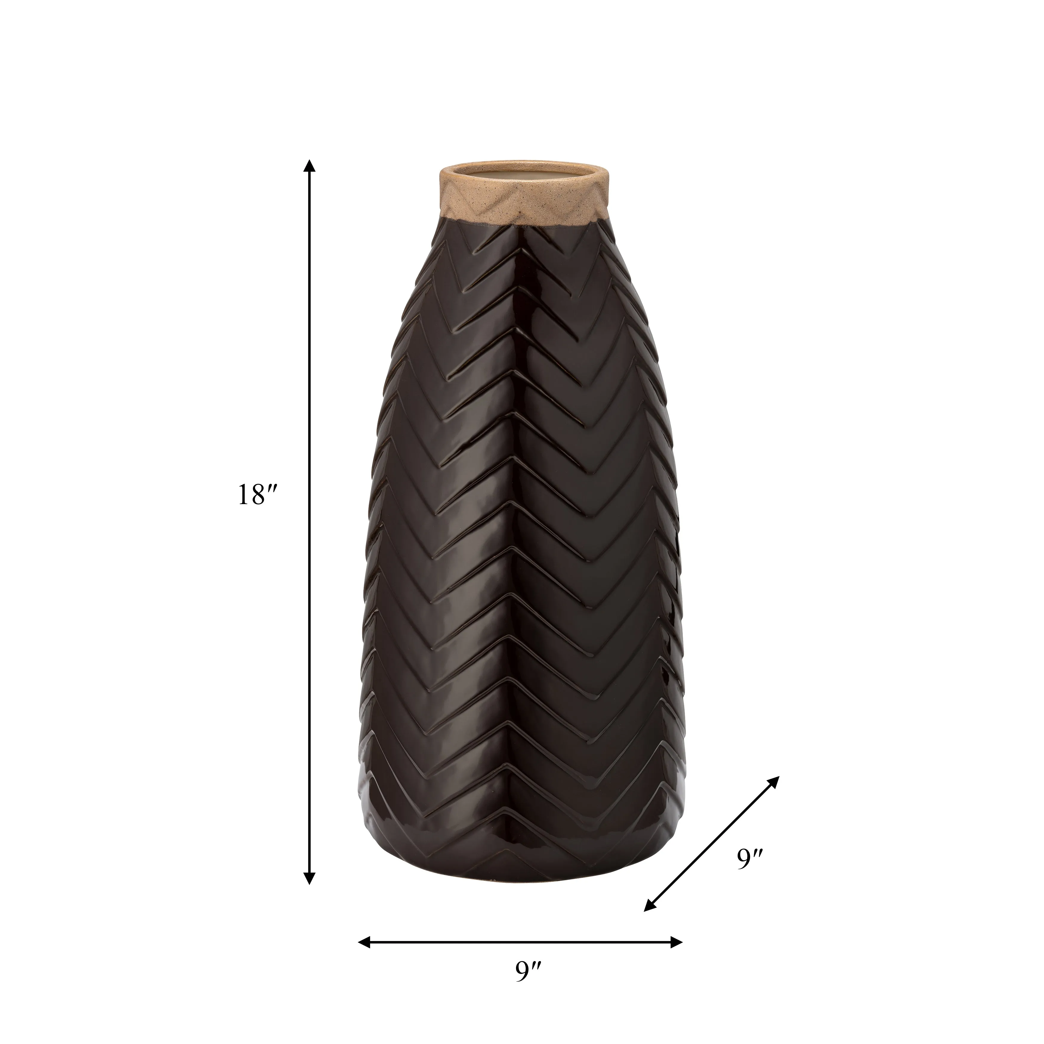 CER, 18" CHEVRON VASE, JAVA