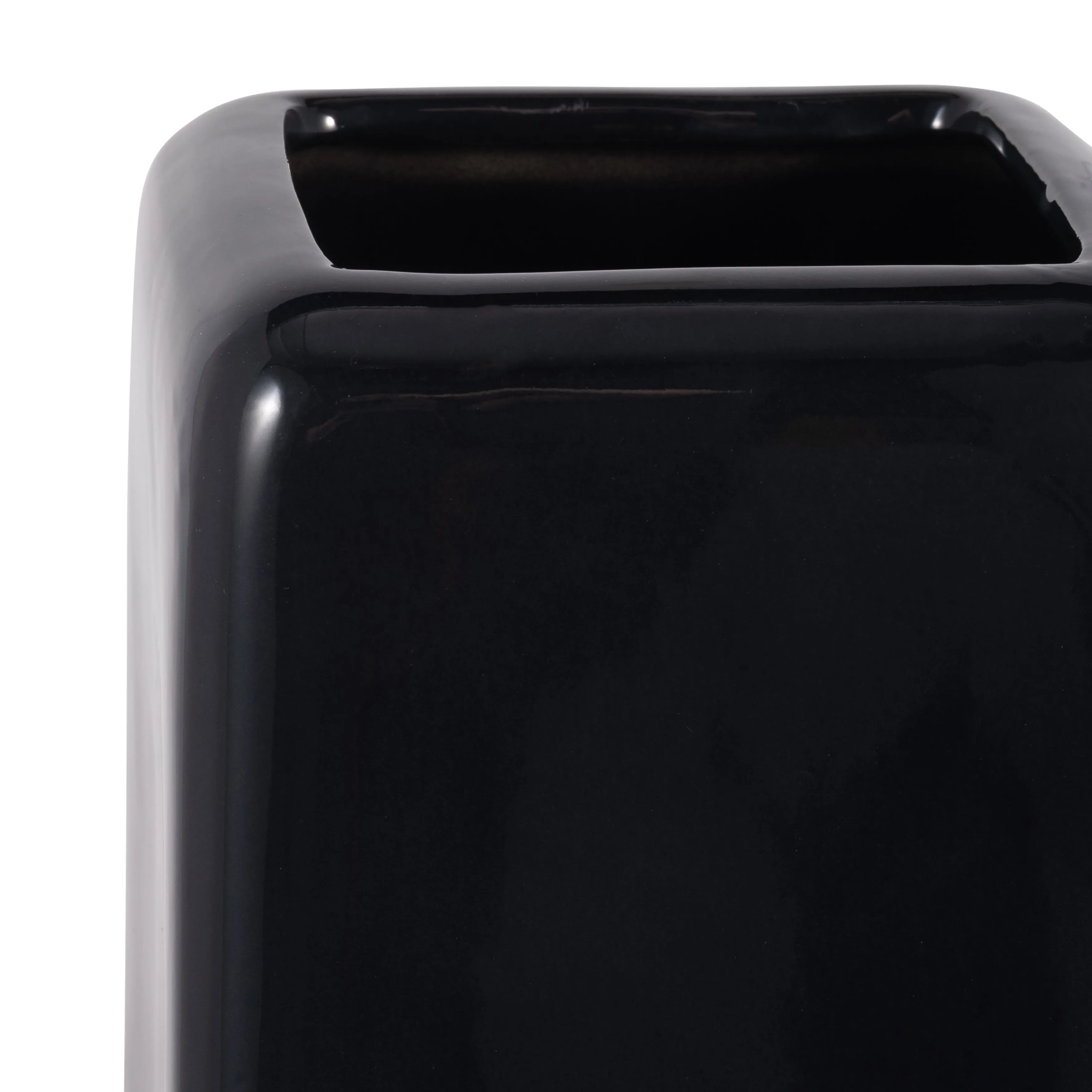 CER, 18" SQUARED GROOVED VASE, BLACK