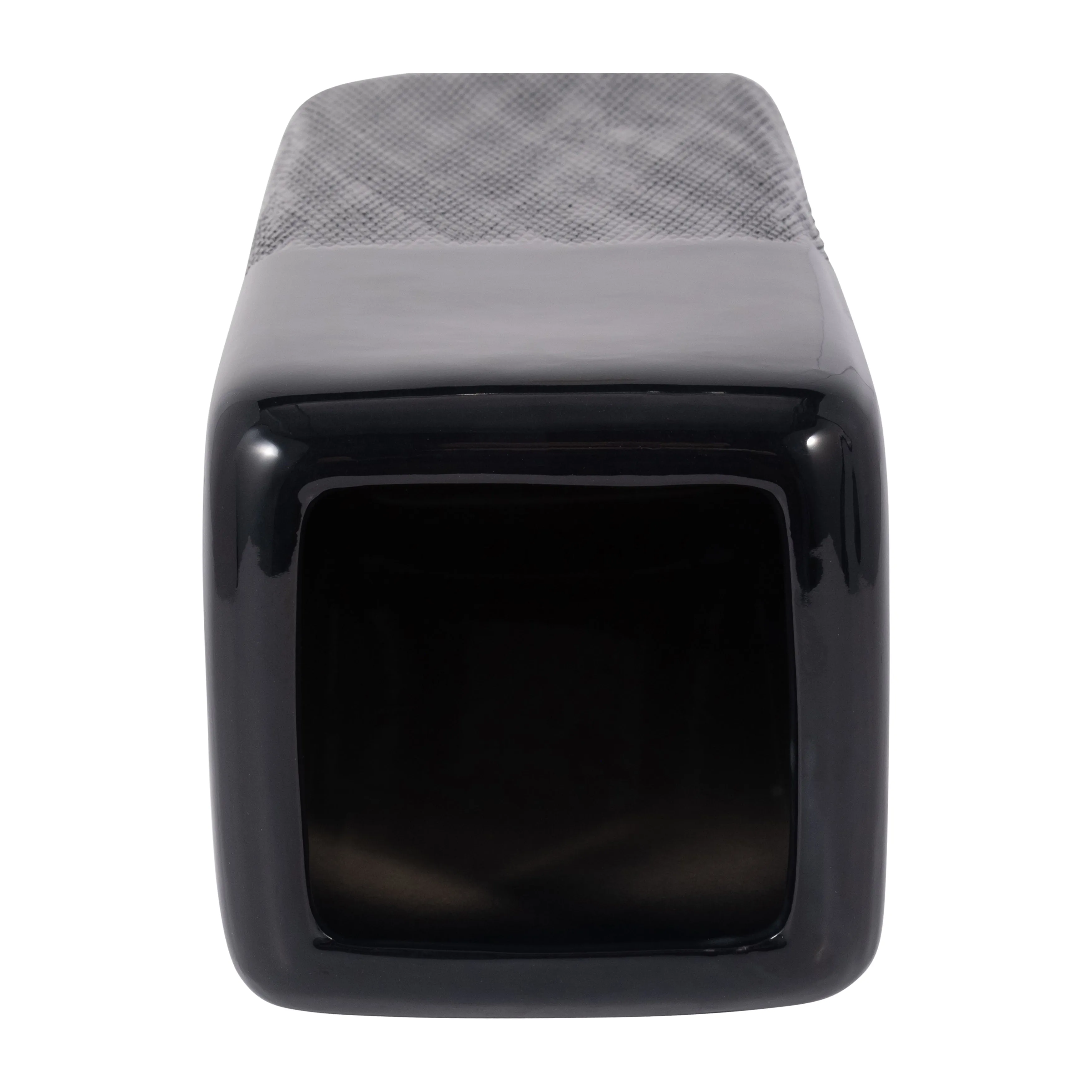 CER, 18" SQUARED GROOVED VASE, BLACK