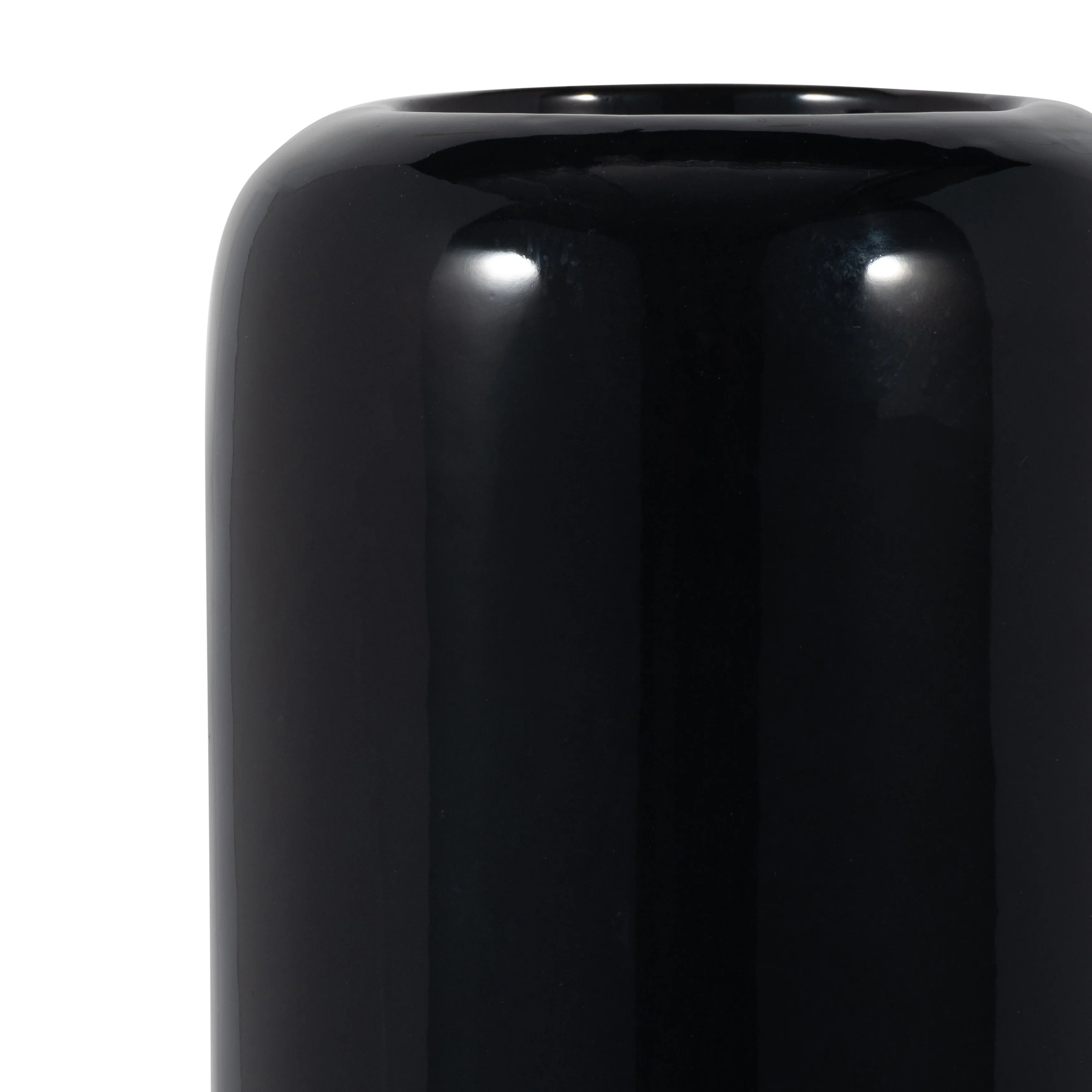 CER, 18"H GROOVED VASE, BLACK