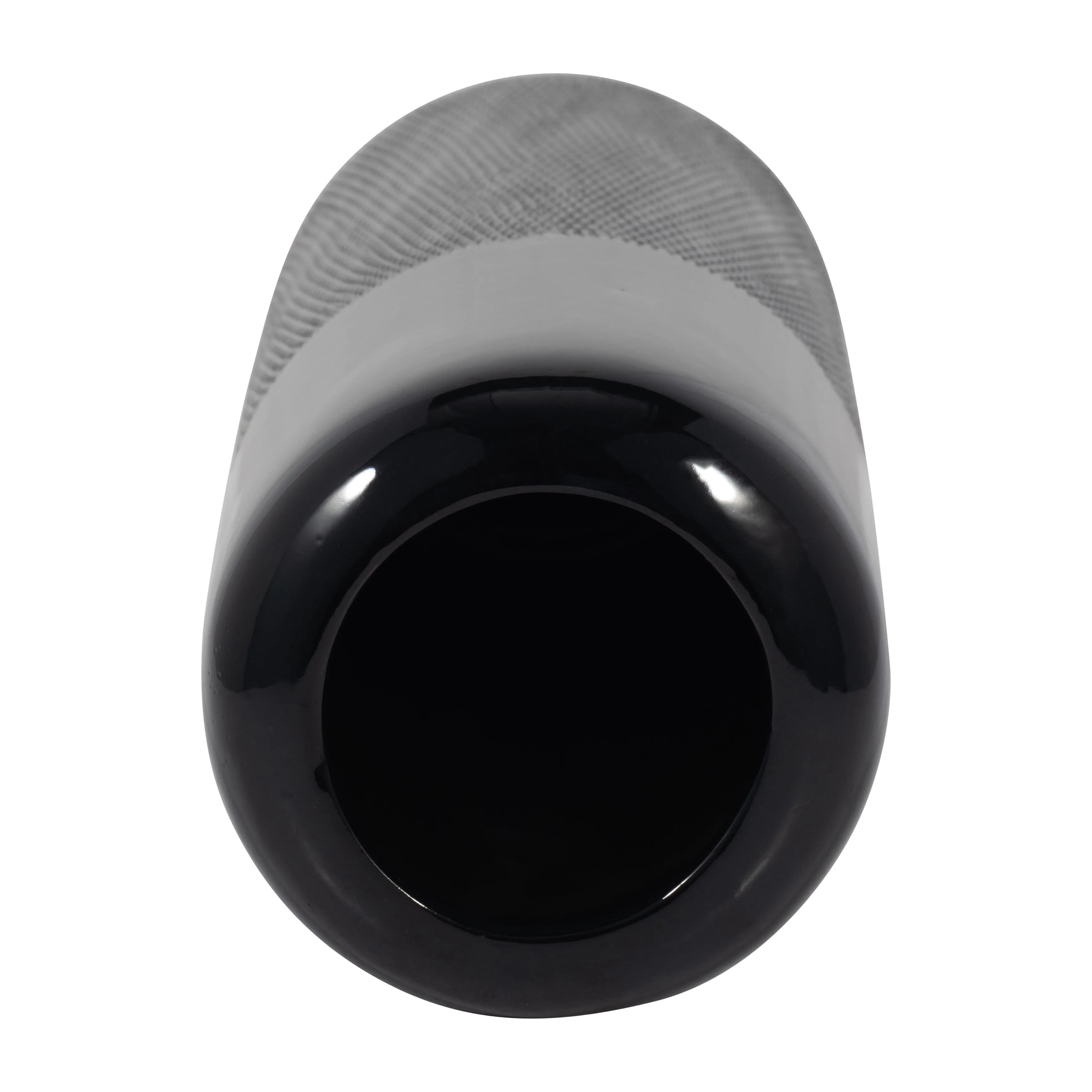 CER, 18"H GROOVED VASE, BLACK