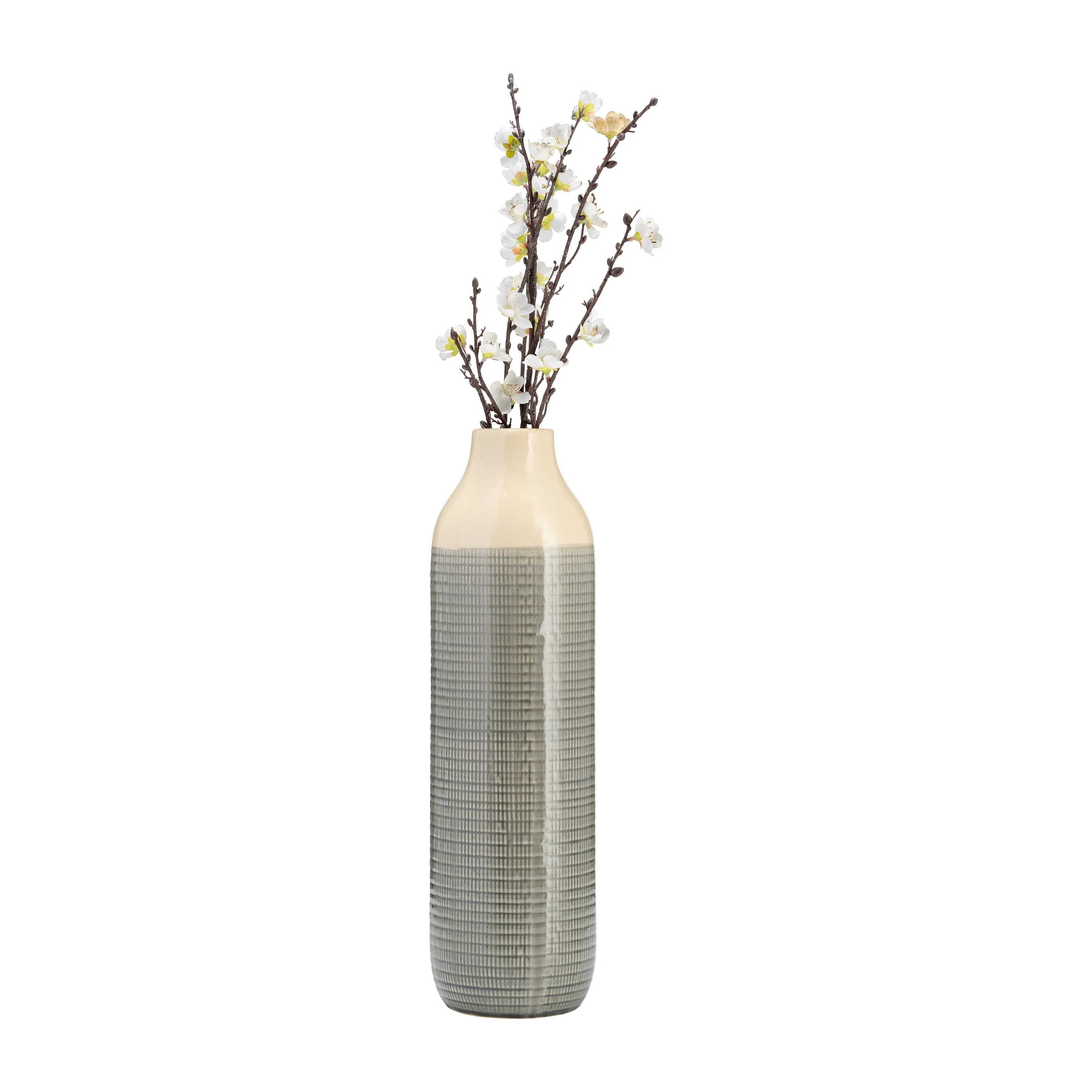 CER, 20"H 2-TONE VASE, GREEN