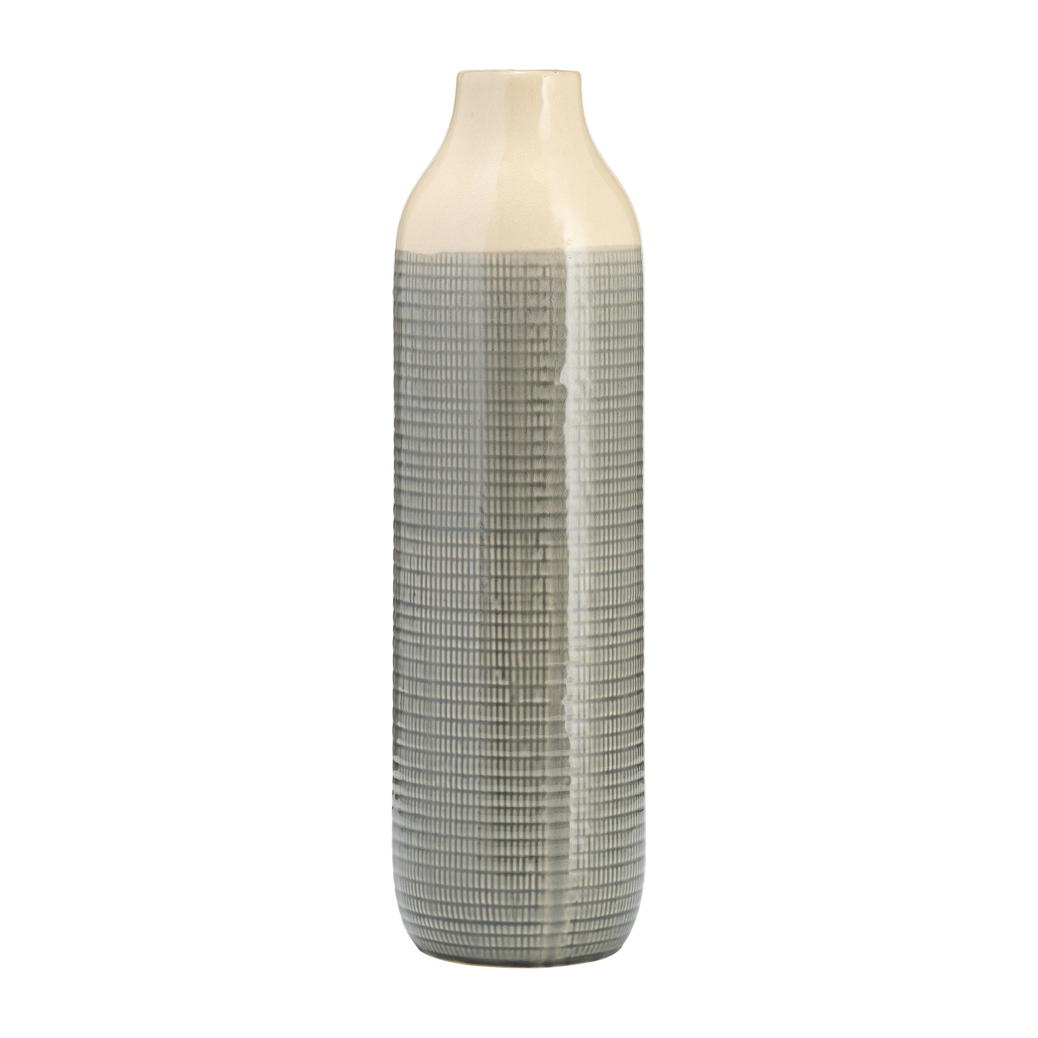 CER, 20"H 2-TONE VASE, GREEN