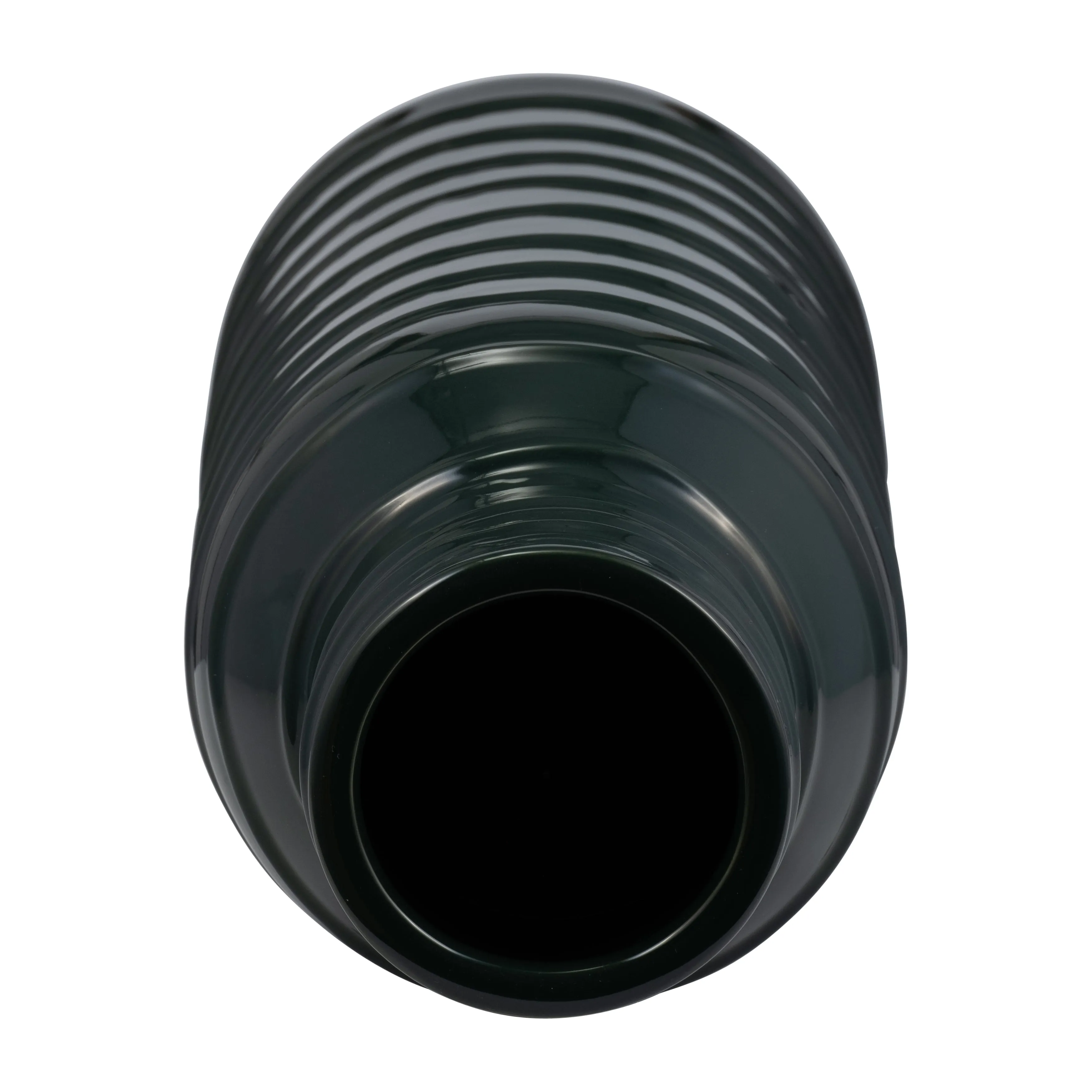 CER, 20"H TRIBAL VASE, FOREST GREEN