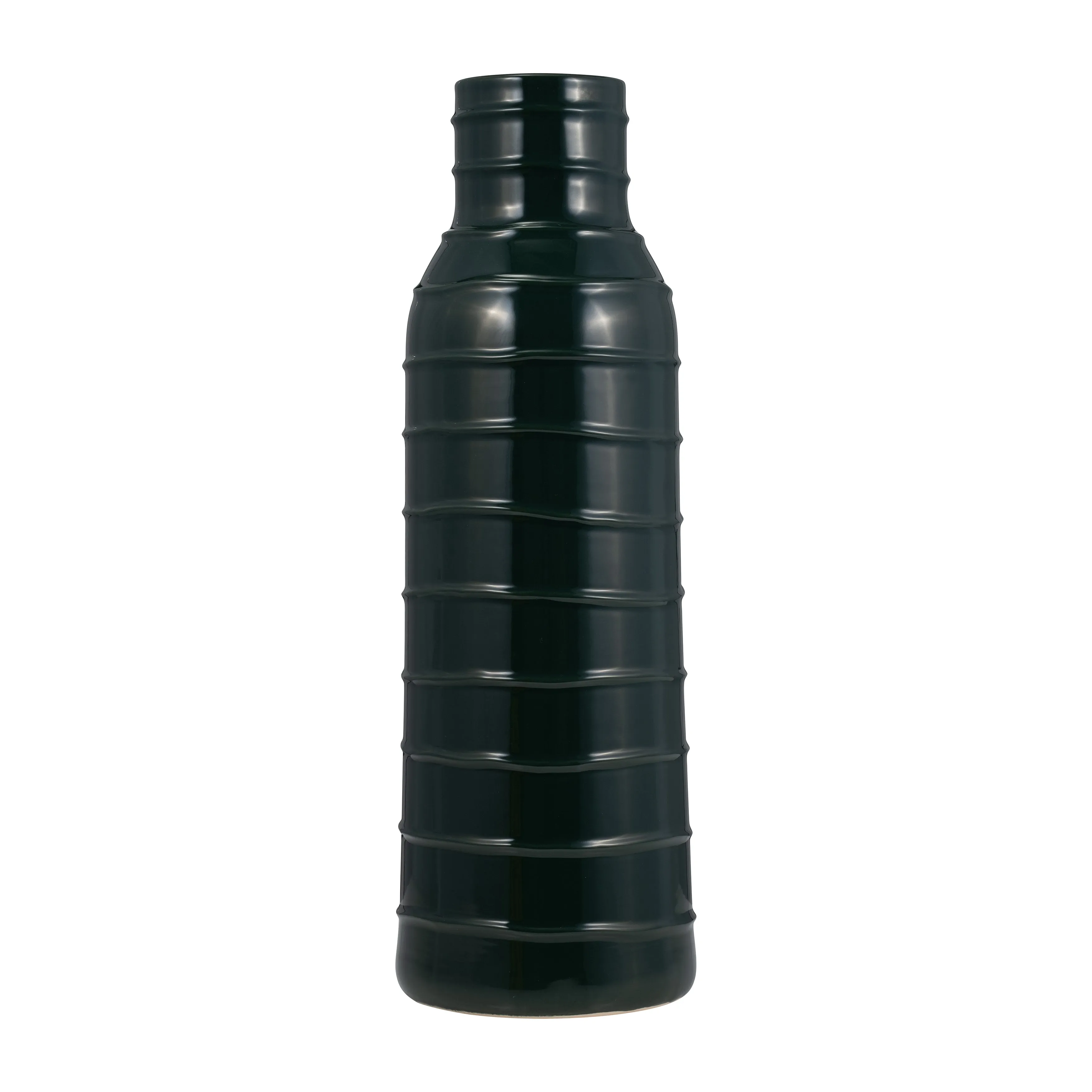 CER, 20"H TRIBAL VASE, FOREST GREEN