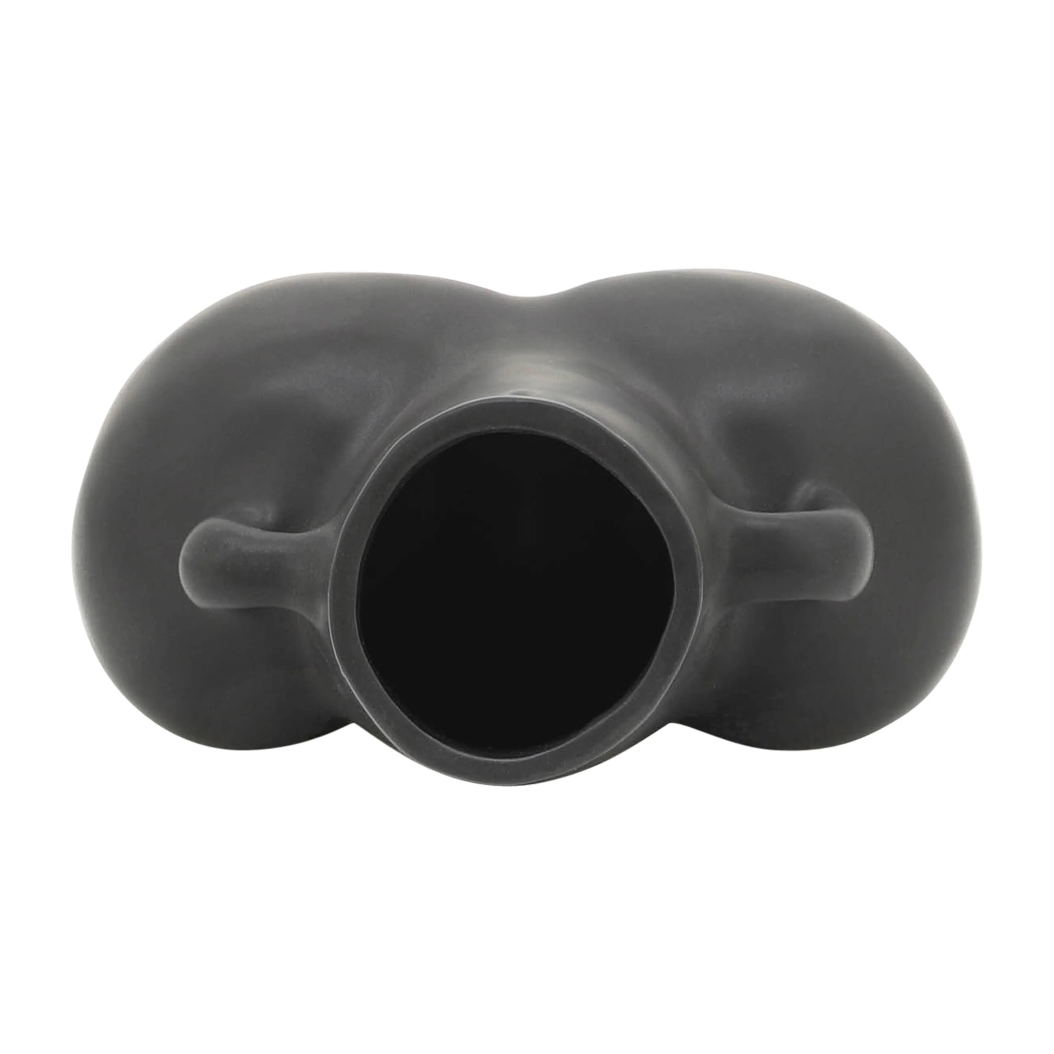 CER, 6" HALF BODY VASE, BLACK