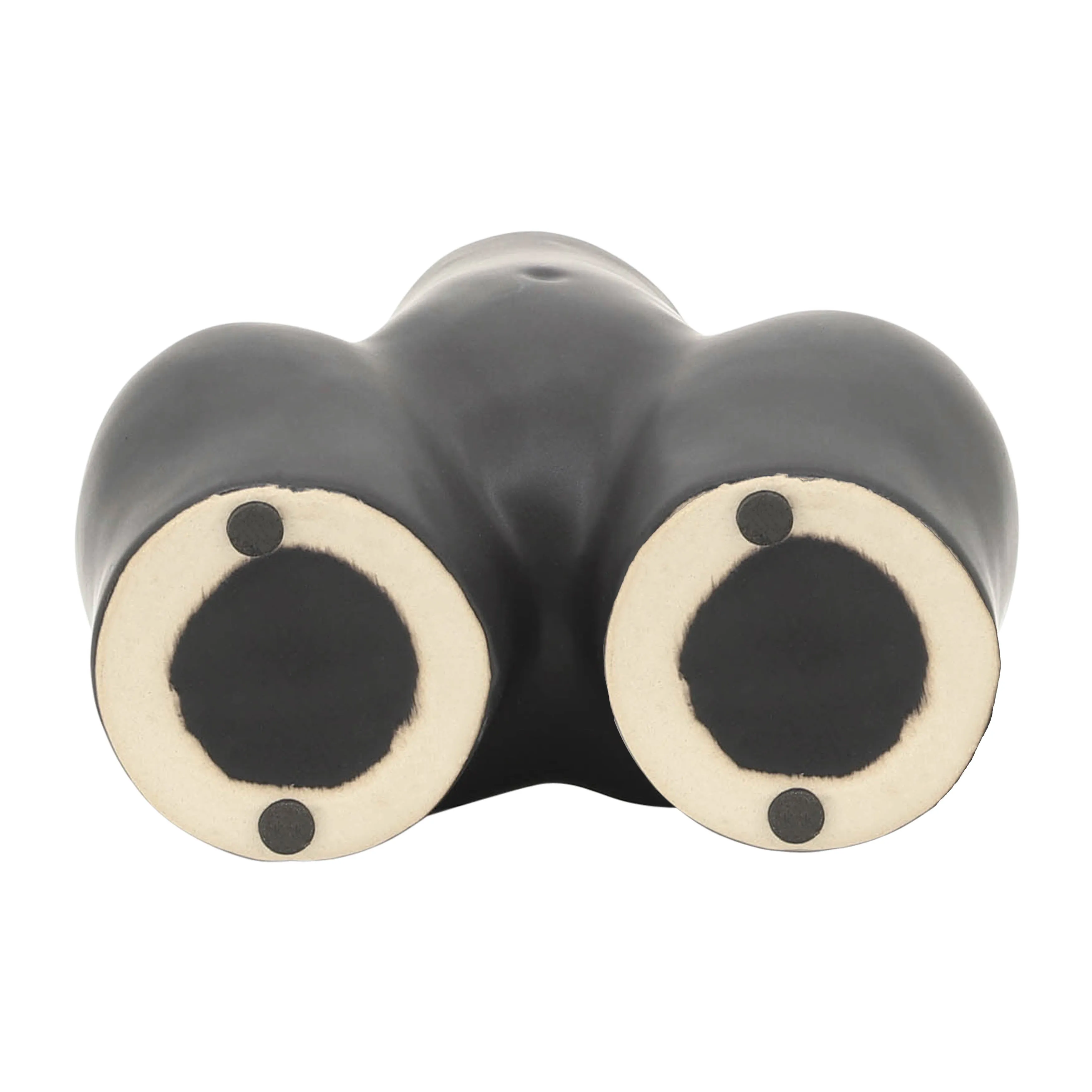 CER, 6" HALF BODY VASE, BLACK