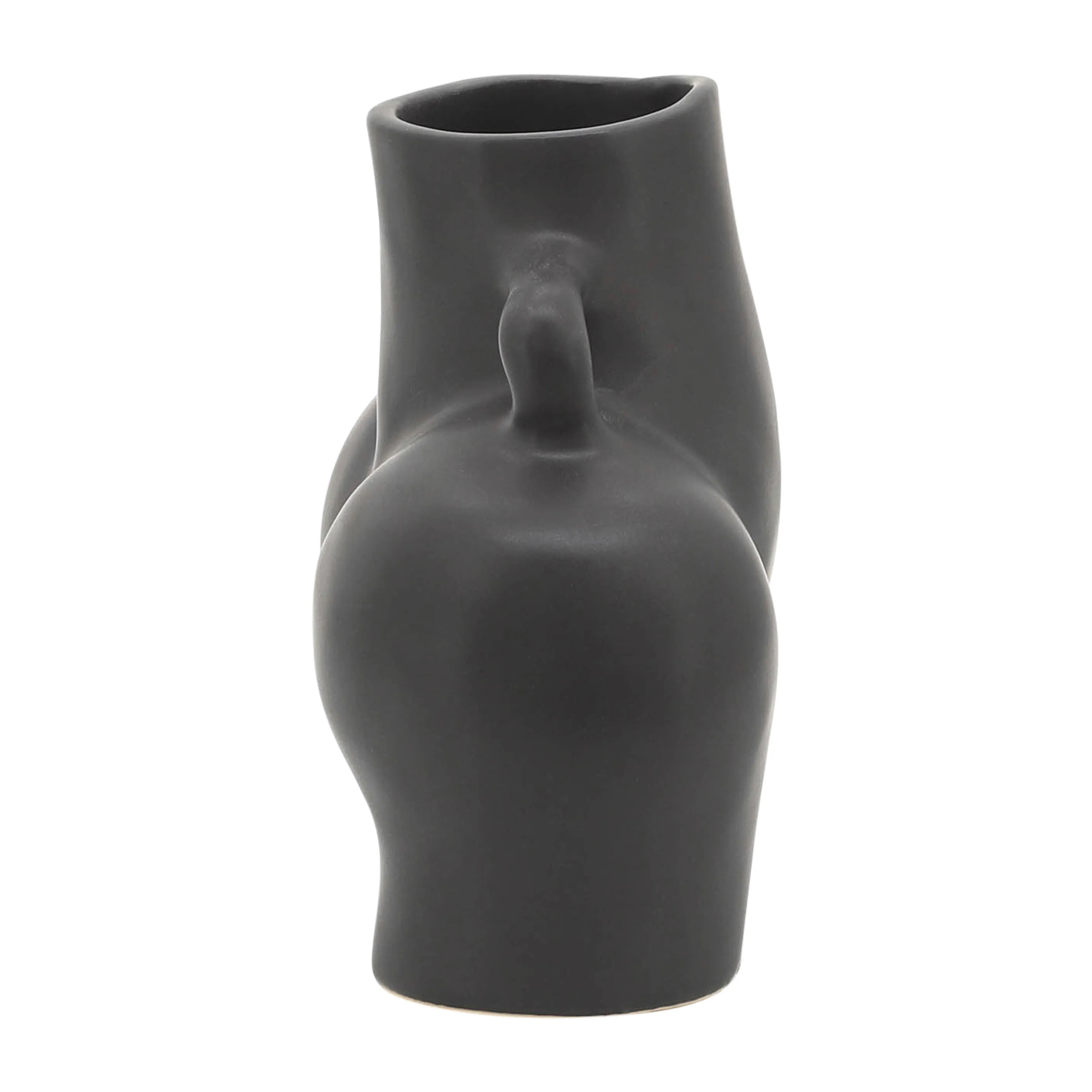 CER, 6" HALF BODY VASE, BLACK