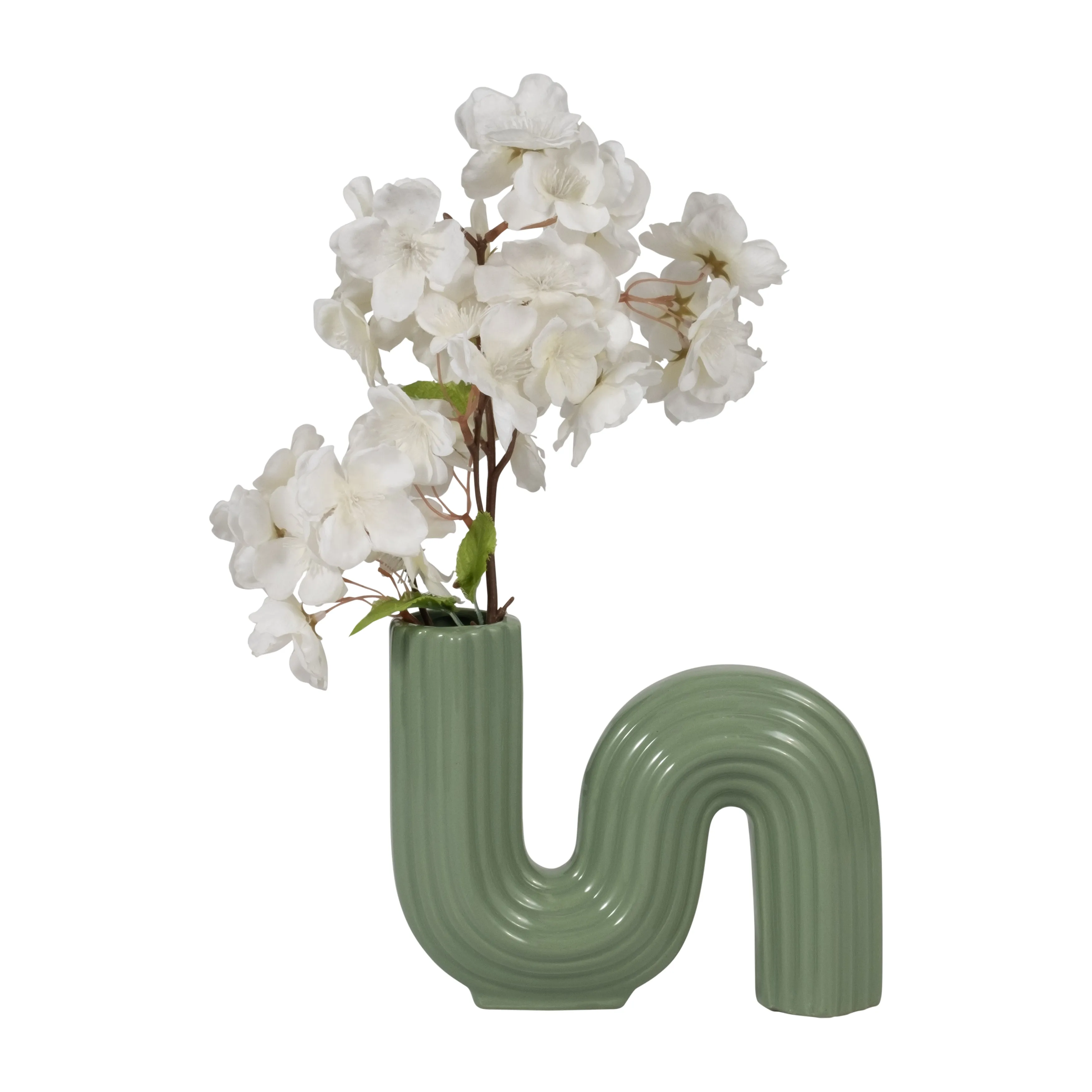 CER, 6" LOOPY VASE, DARK SAGE