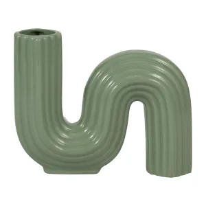 CER, 6" LOOPY VASE, DARK SAGE