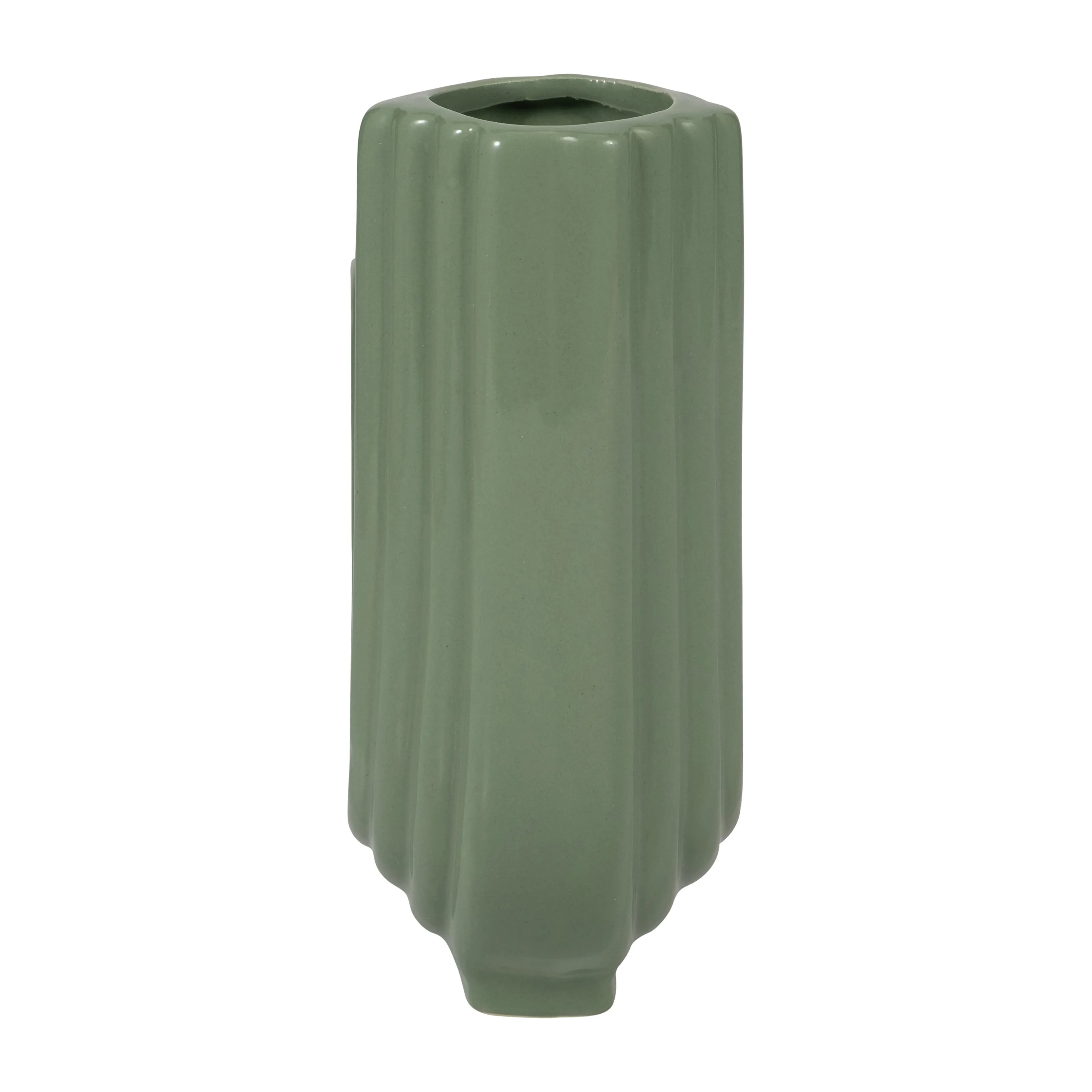 CER, 6" LOOPY VASE, DARK SAGE