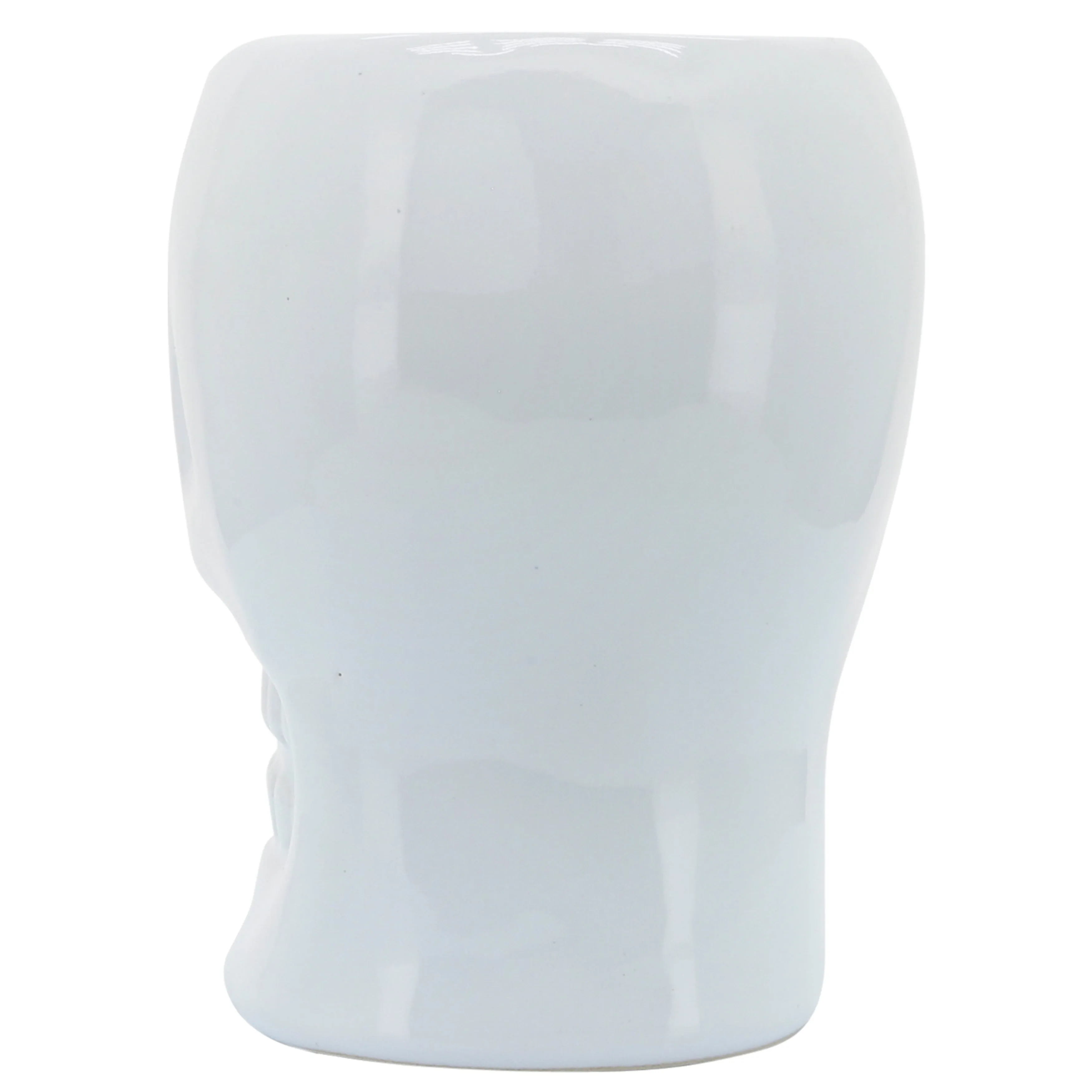 CER, 6" SKULL VASE, WHITE