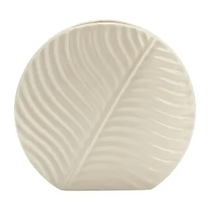 CER, 7" ROUND BOTANICAL VASE, COTTON
