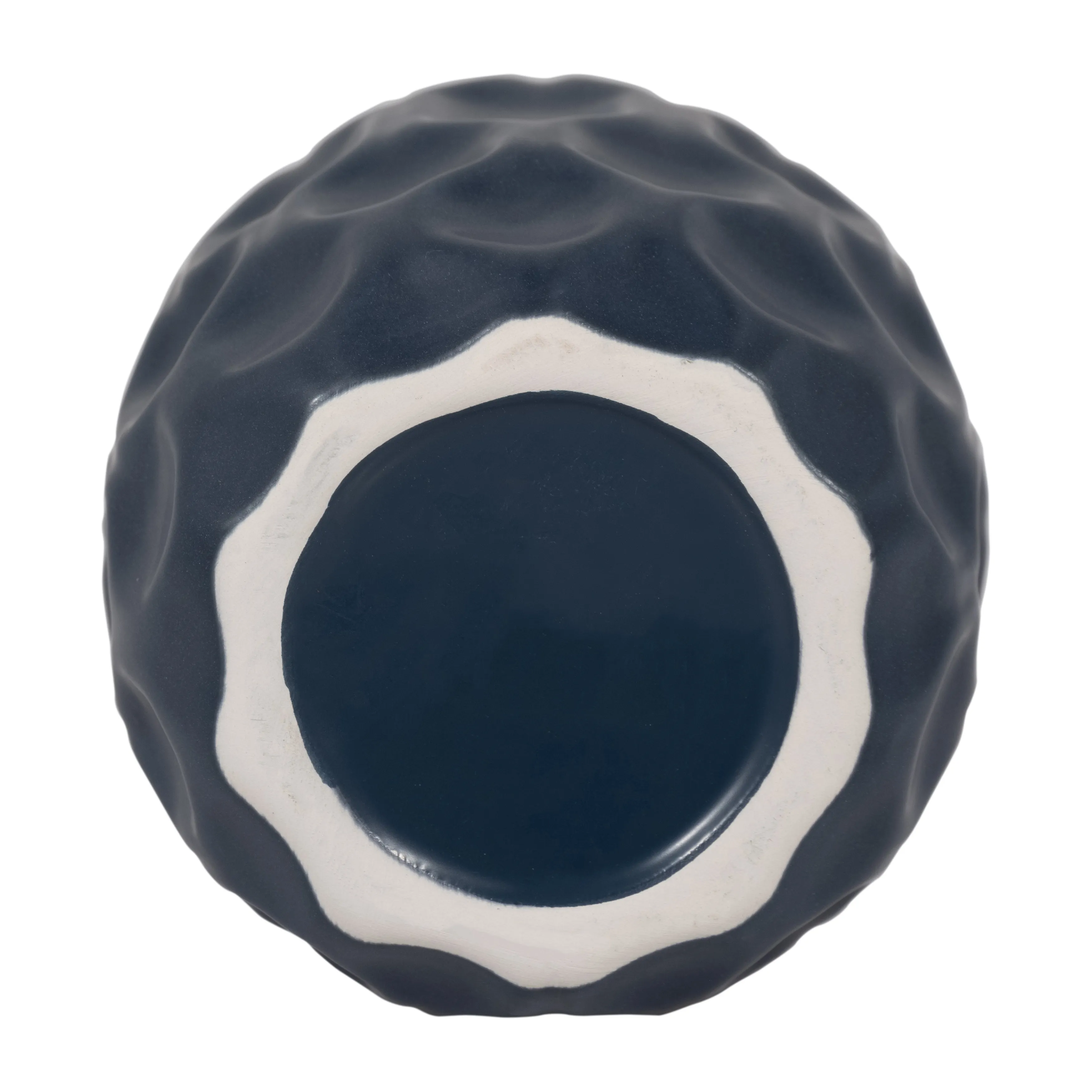 CER, 8" HONEYCOMB DIMPLED VASE, NAVY