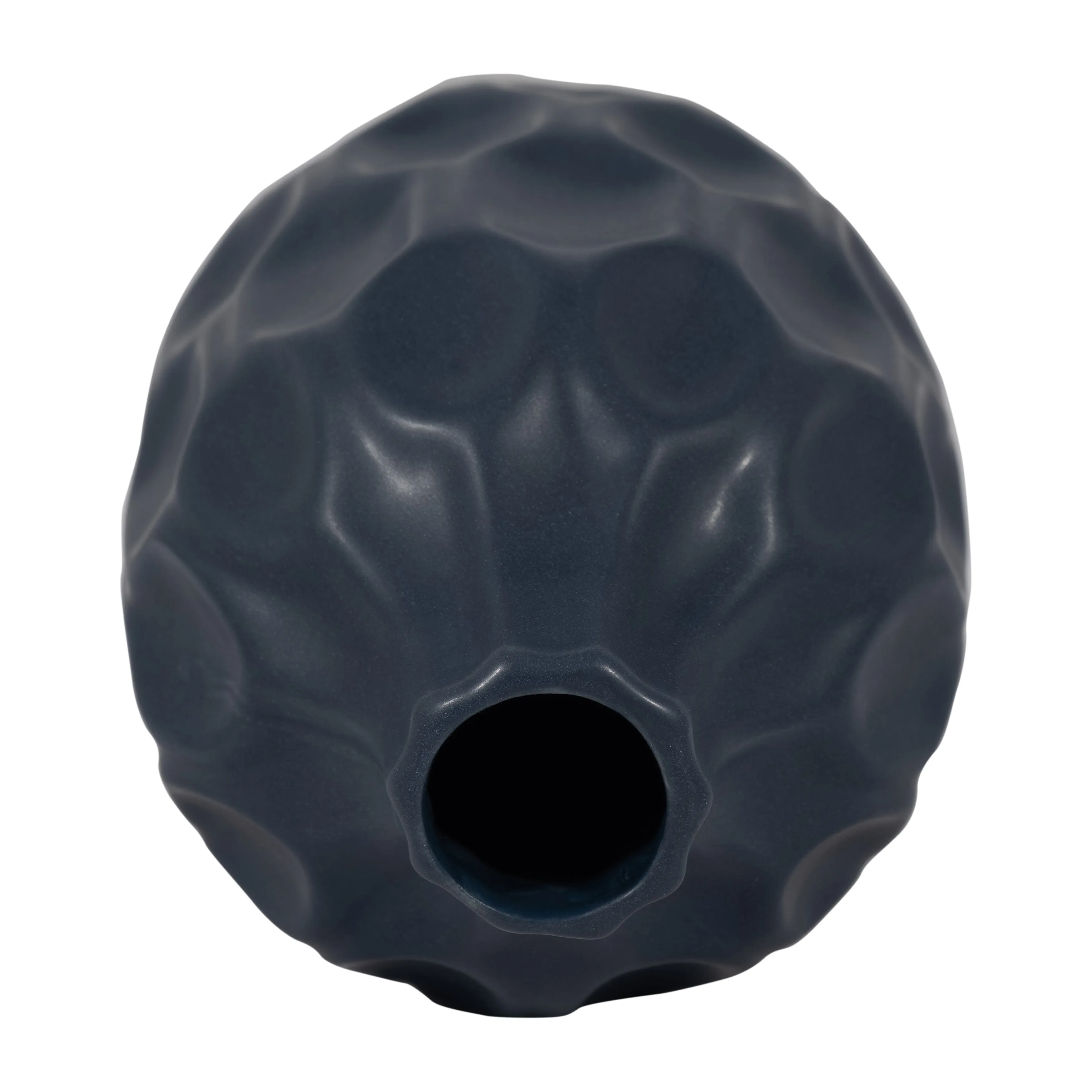CER, 8" HONEYCOMB DIMPLED VASE, NAVY