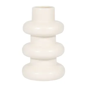 CER, 8" THREE RIBBED VASE, COTTON