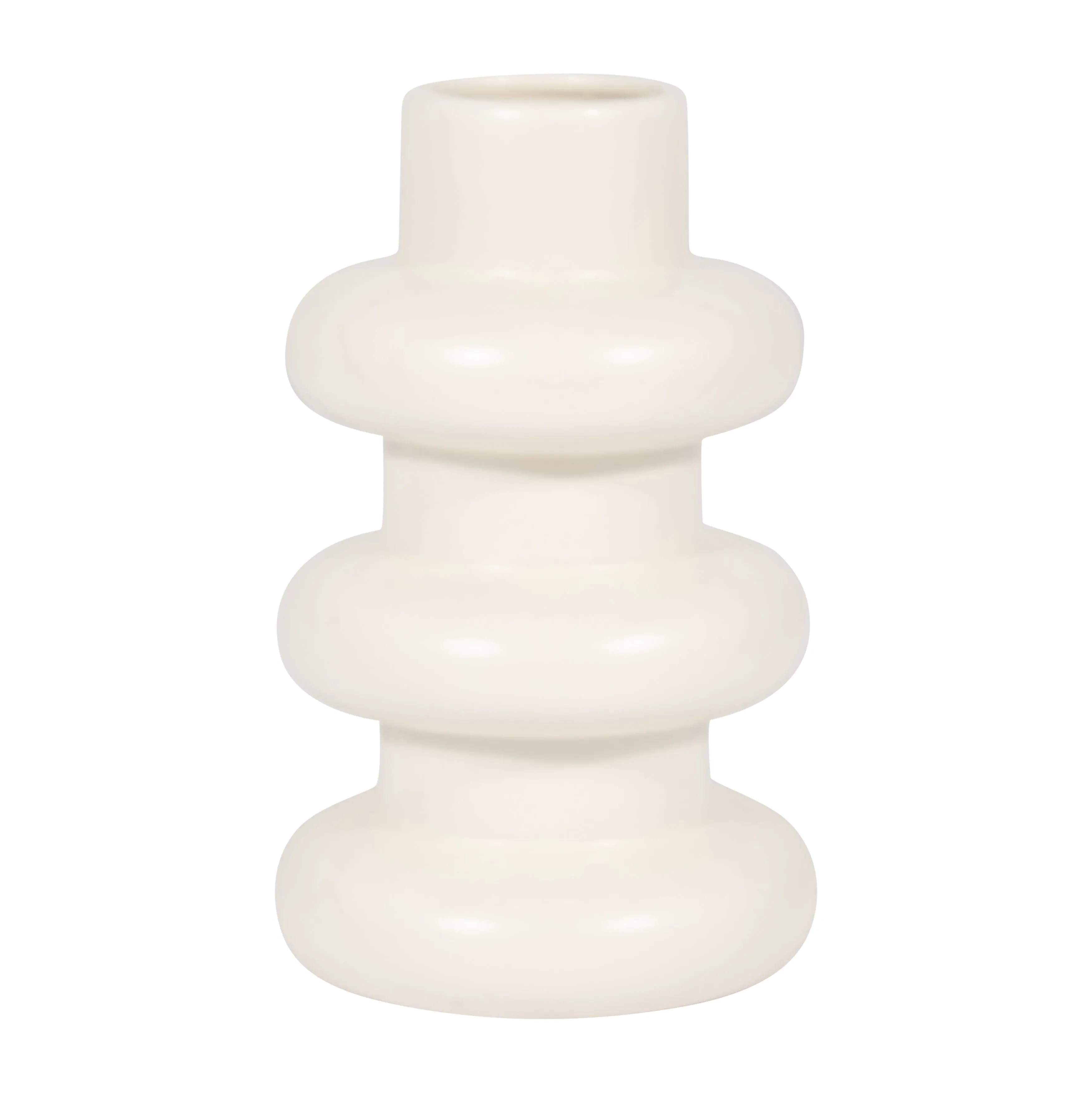 CER, 8" THREE RIBBED VASE, COTTON