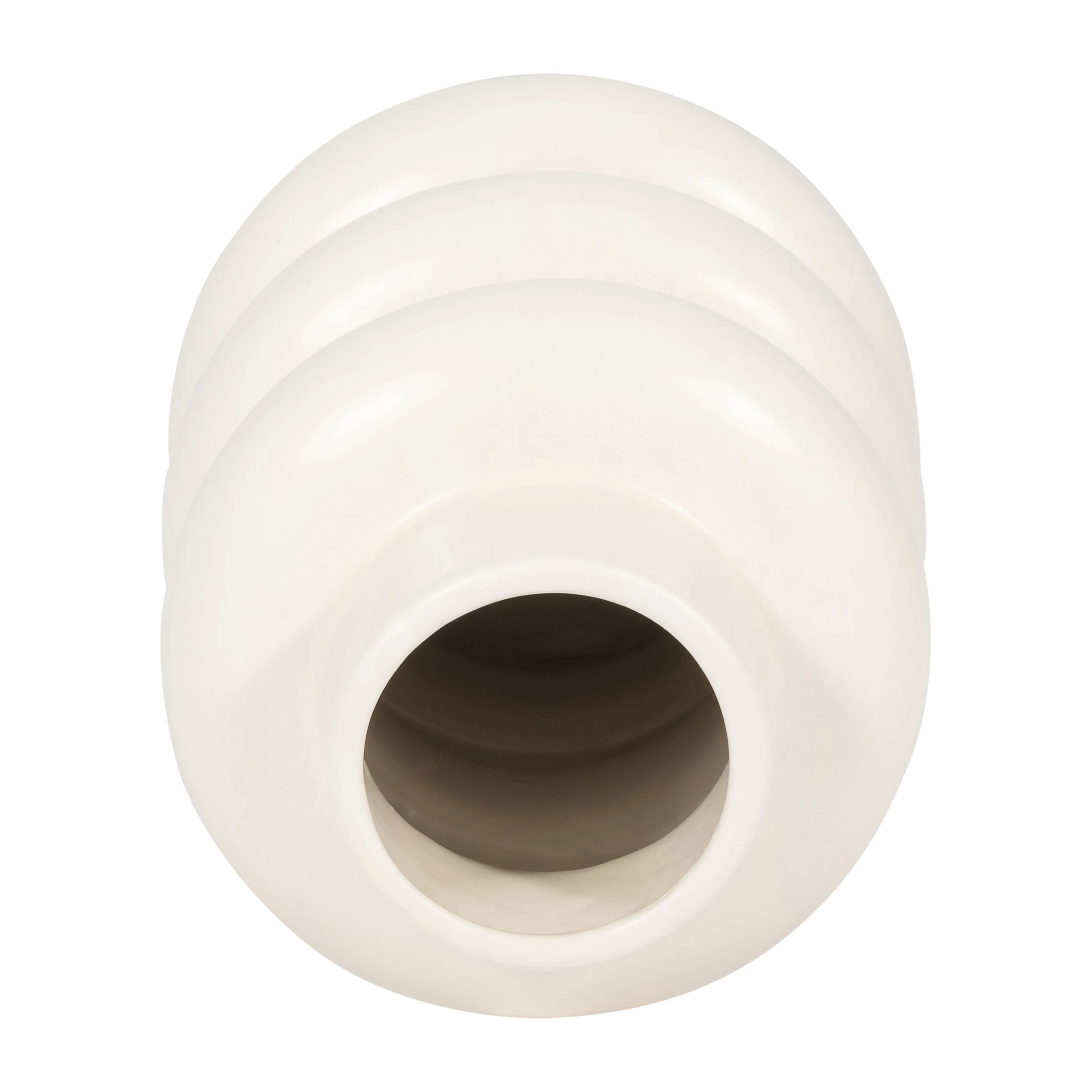 CER, 8" THREE RIBBED VASE, COTTON