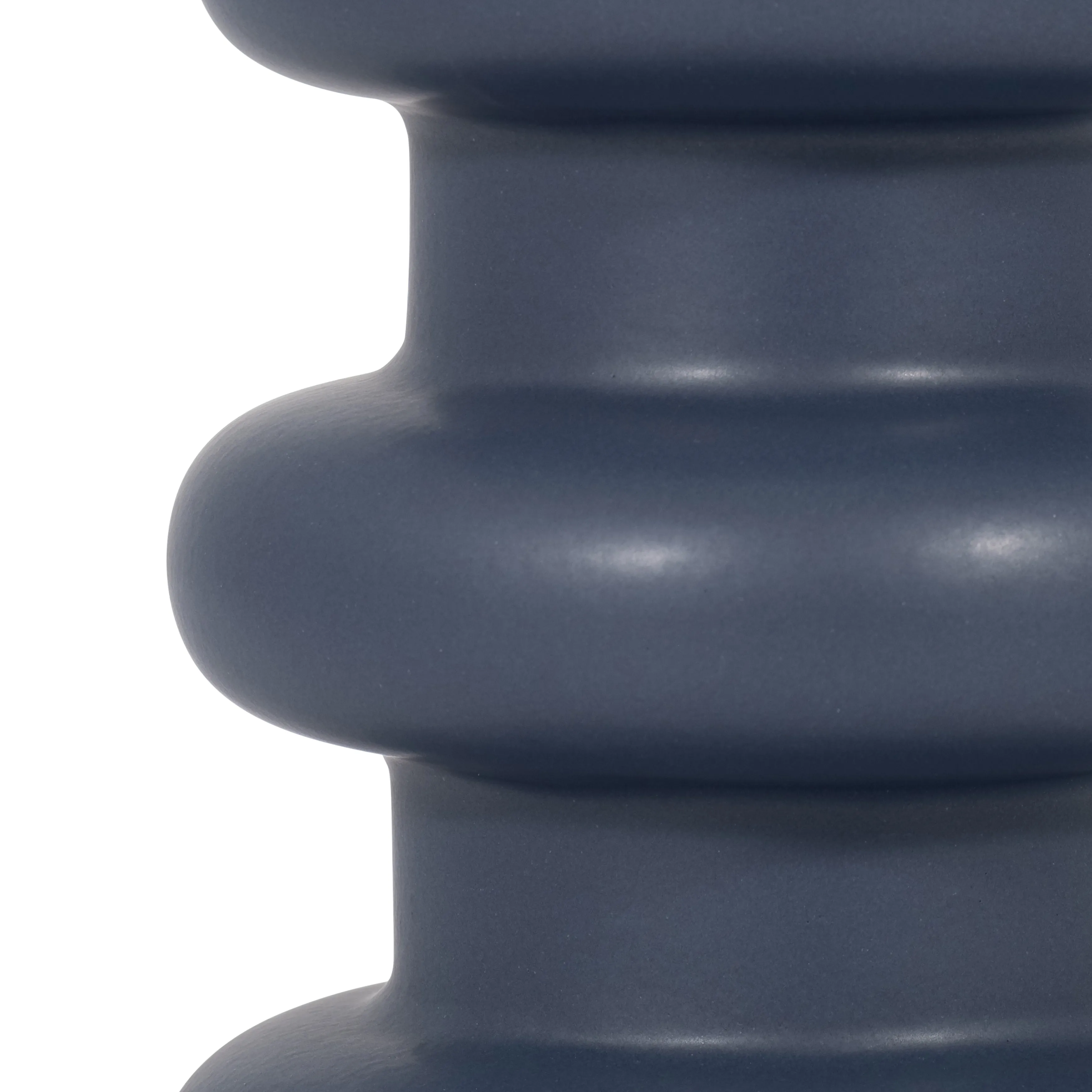 CER, 8" THREE RIBBED VASE, NAVY