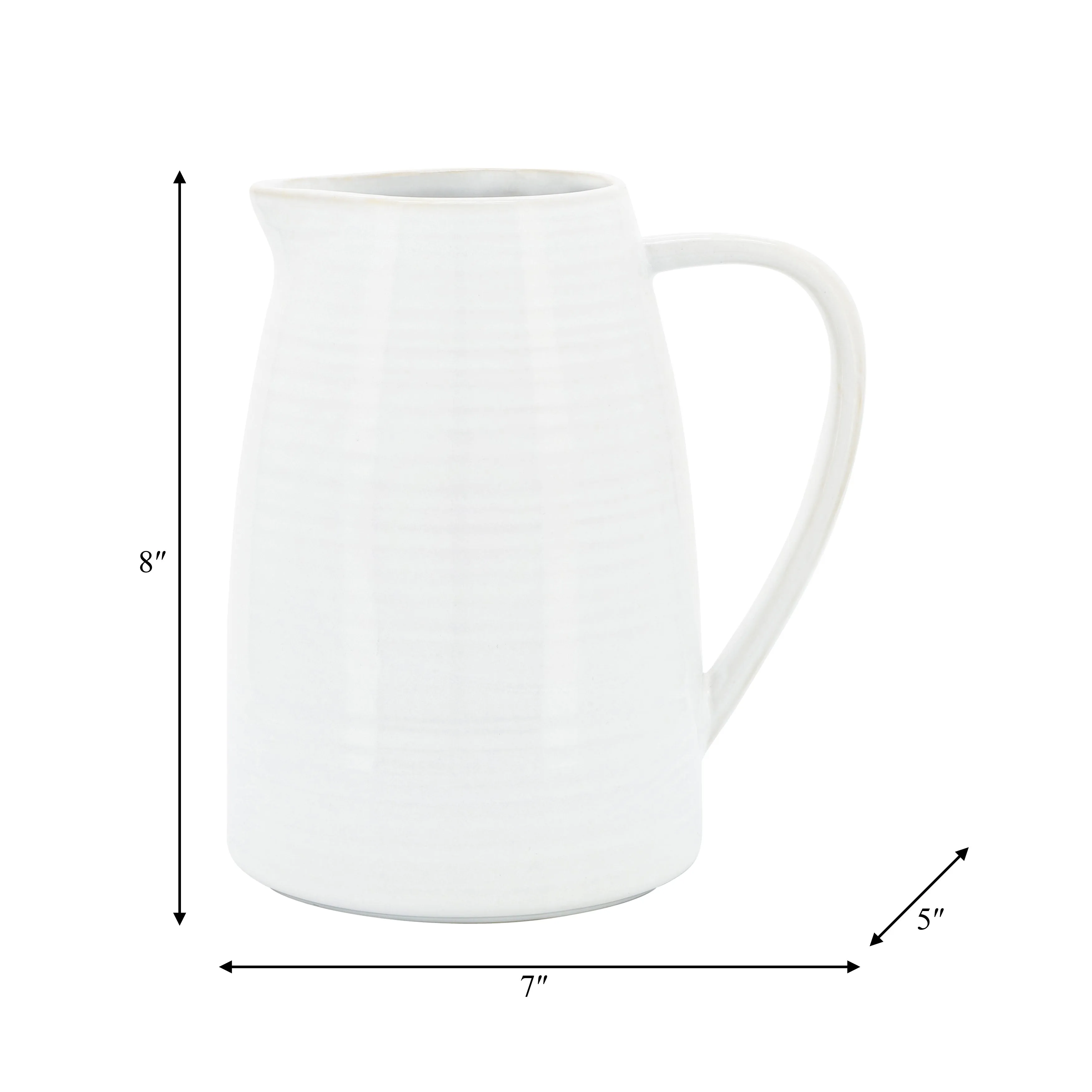 CER, 8"H PITCHER, WHITE