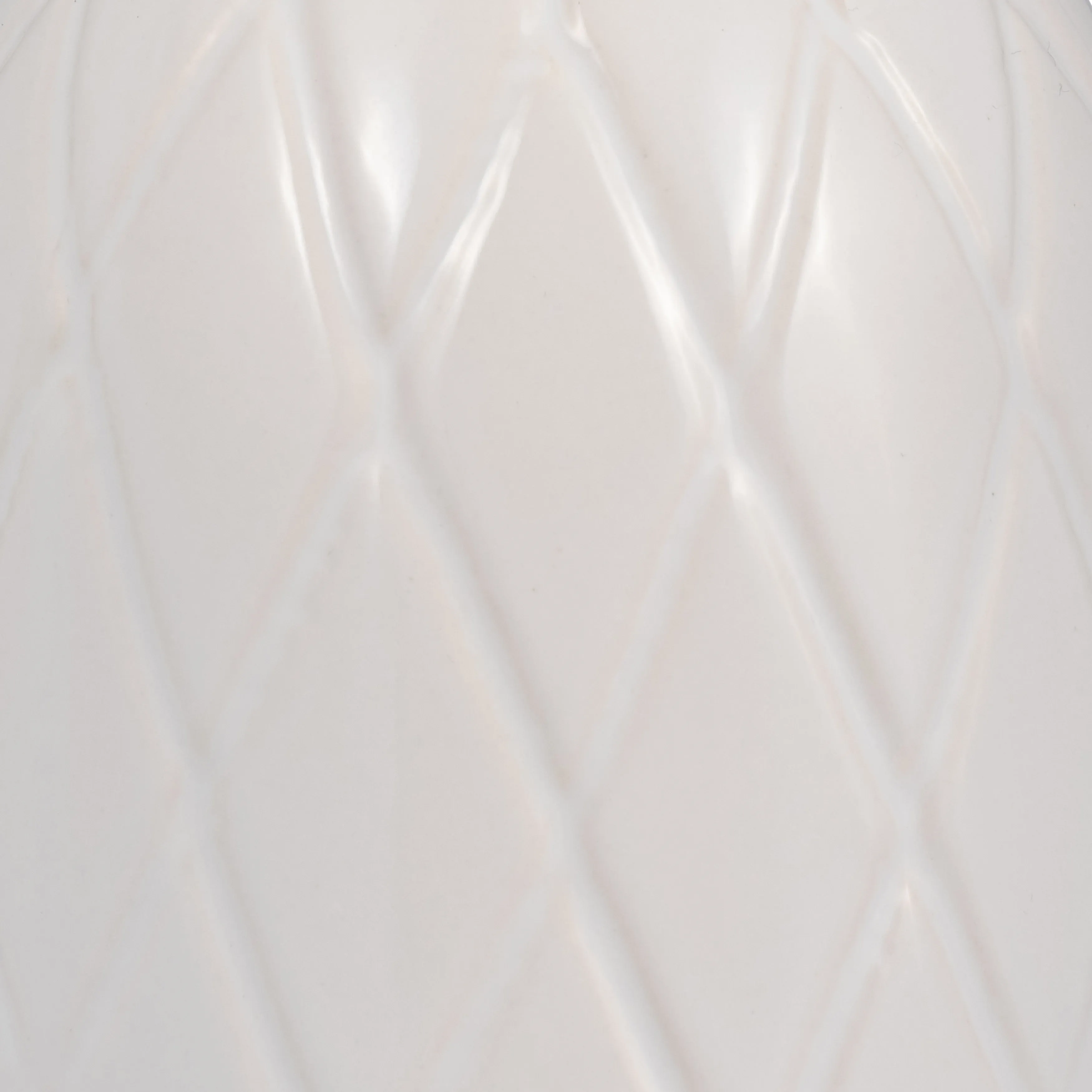 CER, 9" PLAID TEXTURED VASE, WHITE