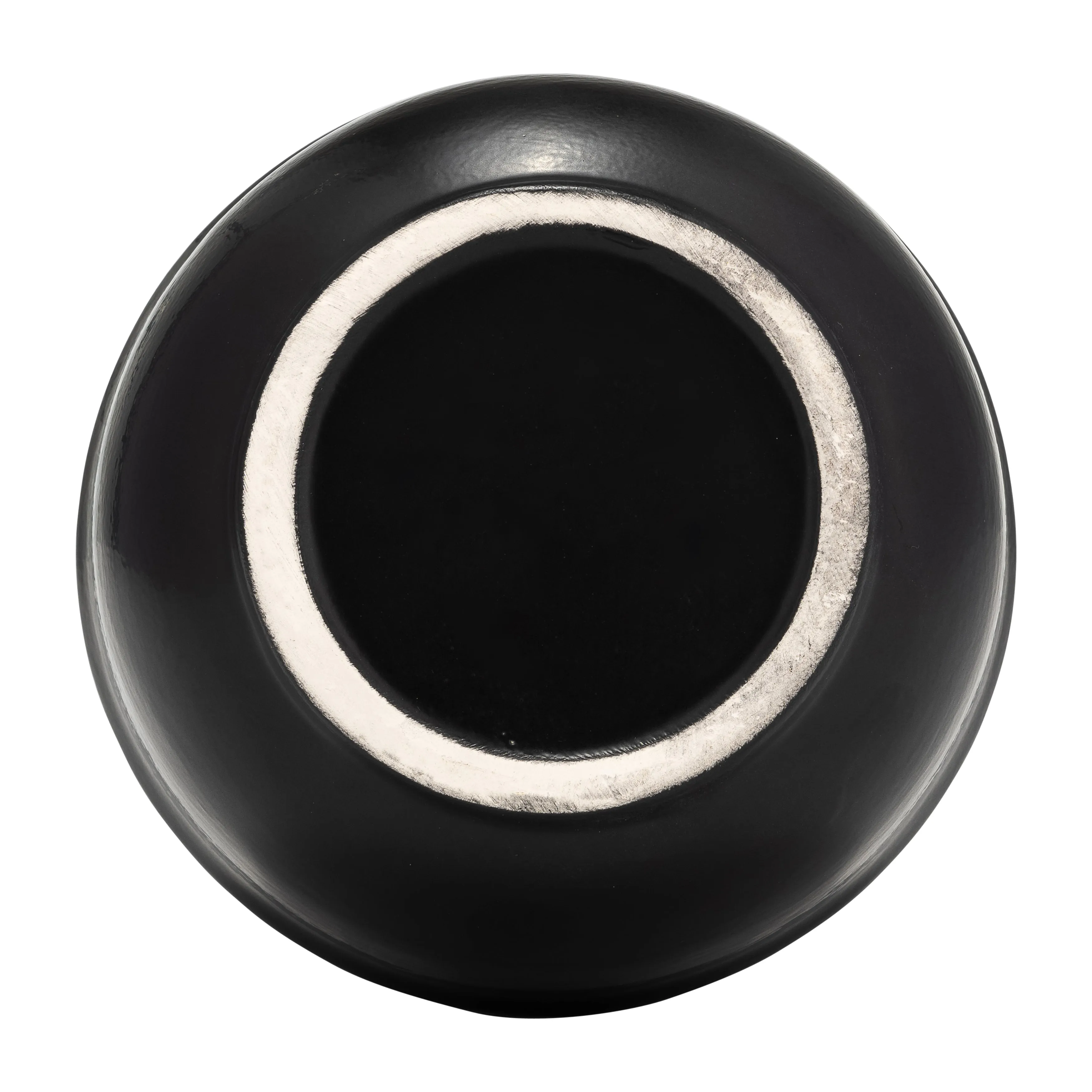 CER,11",RING PATTERN VASE,BLACK