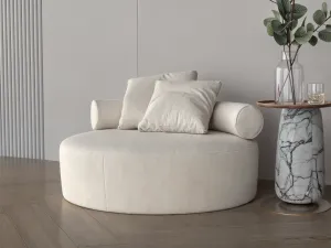 Chanel fabric vanilla round sofa 120x120x35 cm