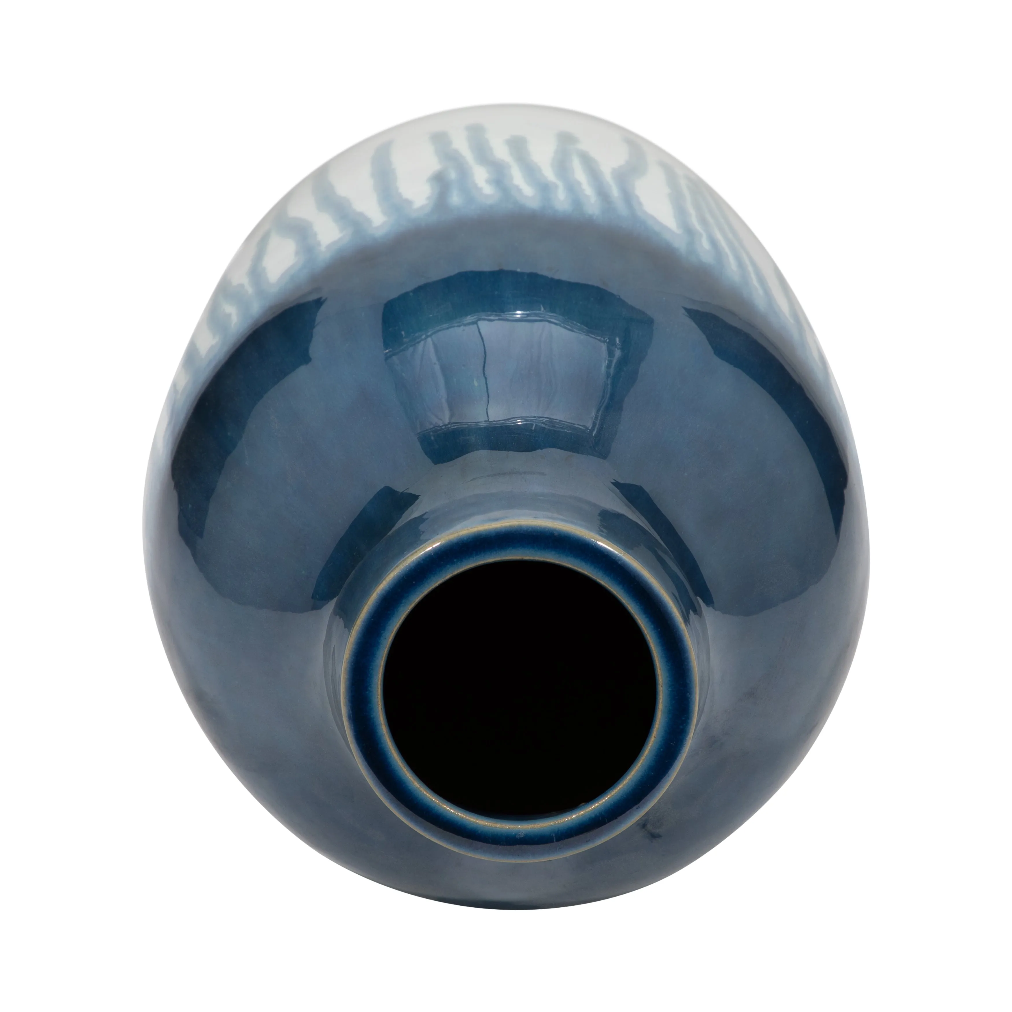 CLAY, 19" DRIP VASE, BLUE/WHITE