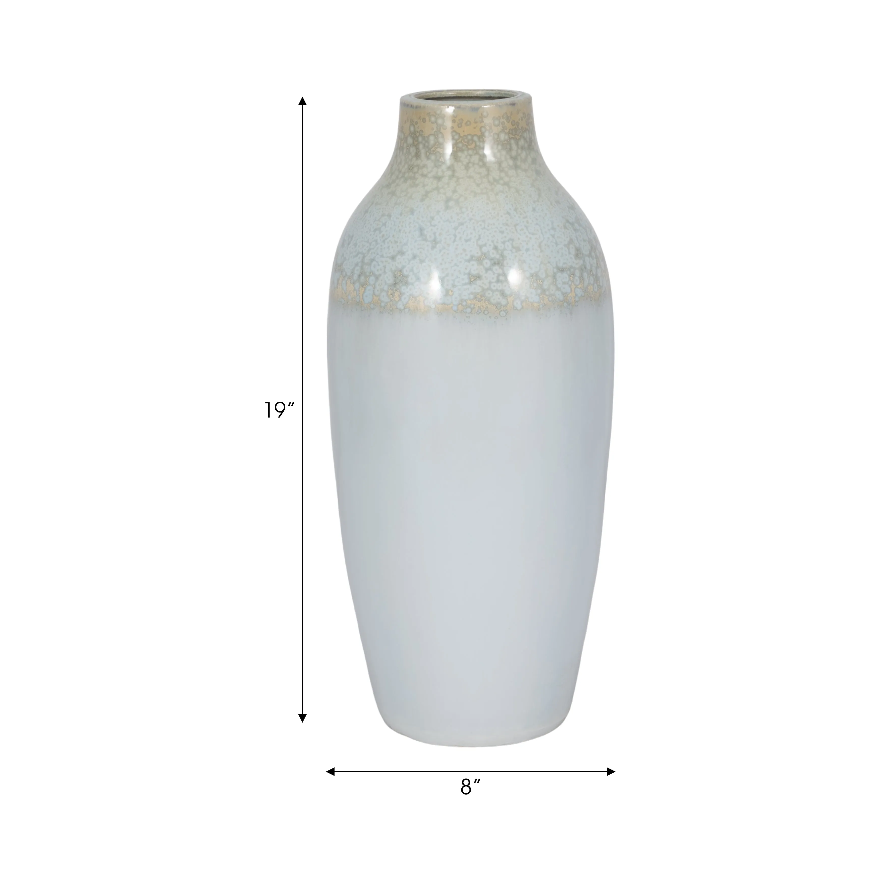 CLAY, 19" REACTIVE VASE, BLUE/GREEN