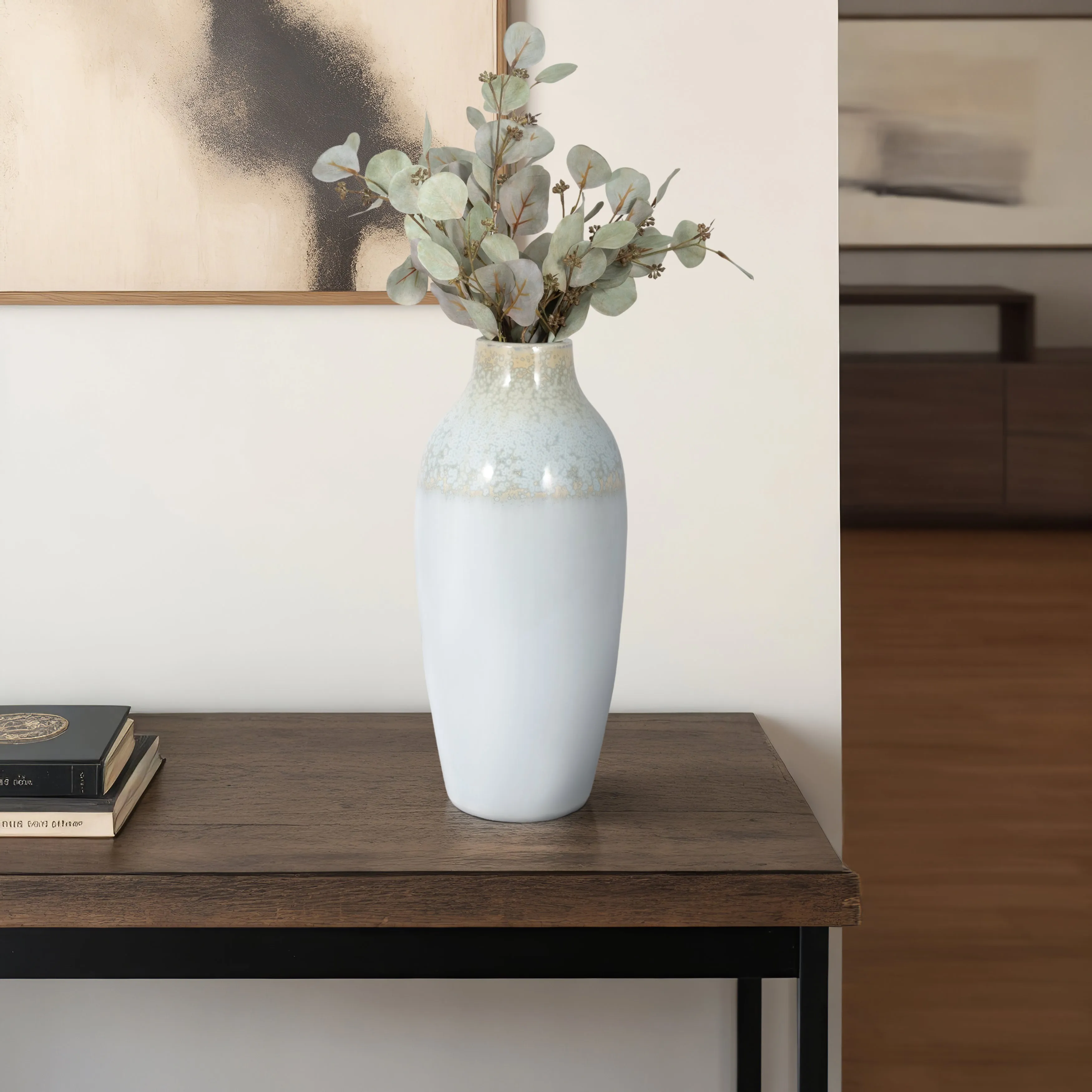 CLAY, 19" REACTIVE VASE, BLUE/GREEN