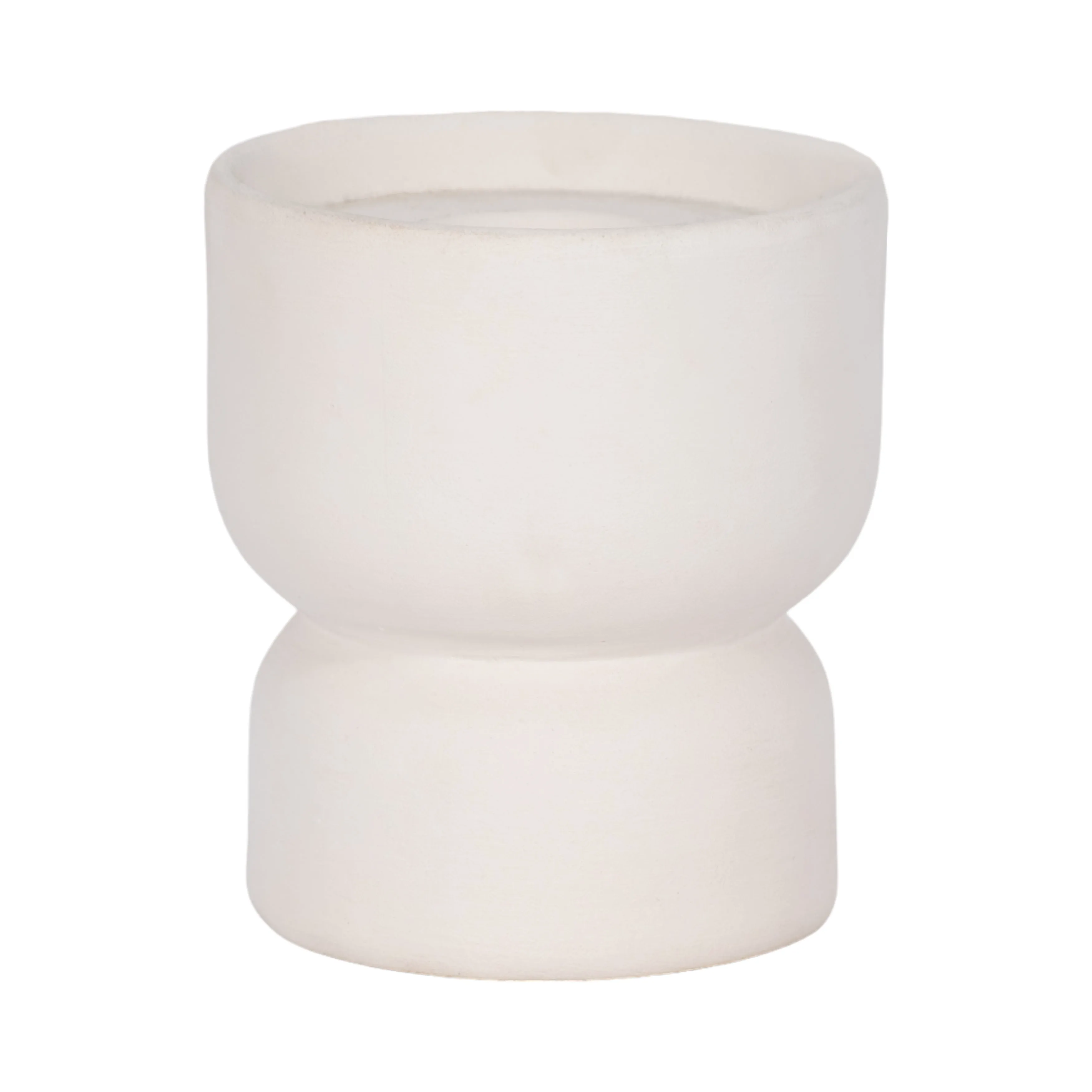 CLAY, 5" STACKED TEXTURED VASE, IVORY