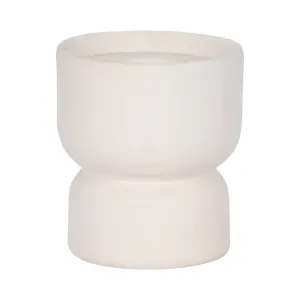 CLAY, 5" STACKED TEXTURED VASE, IVORY