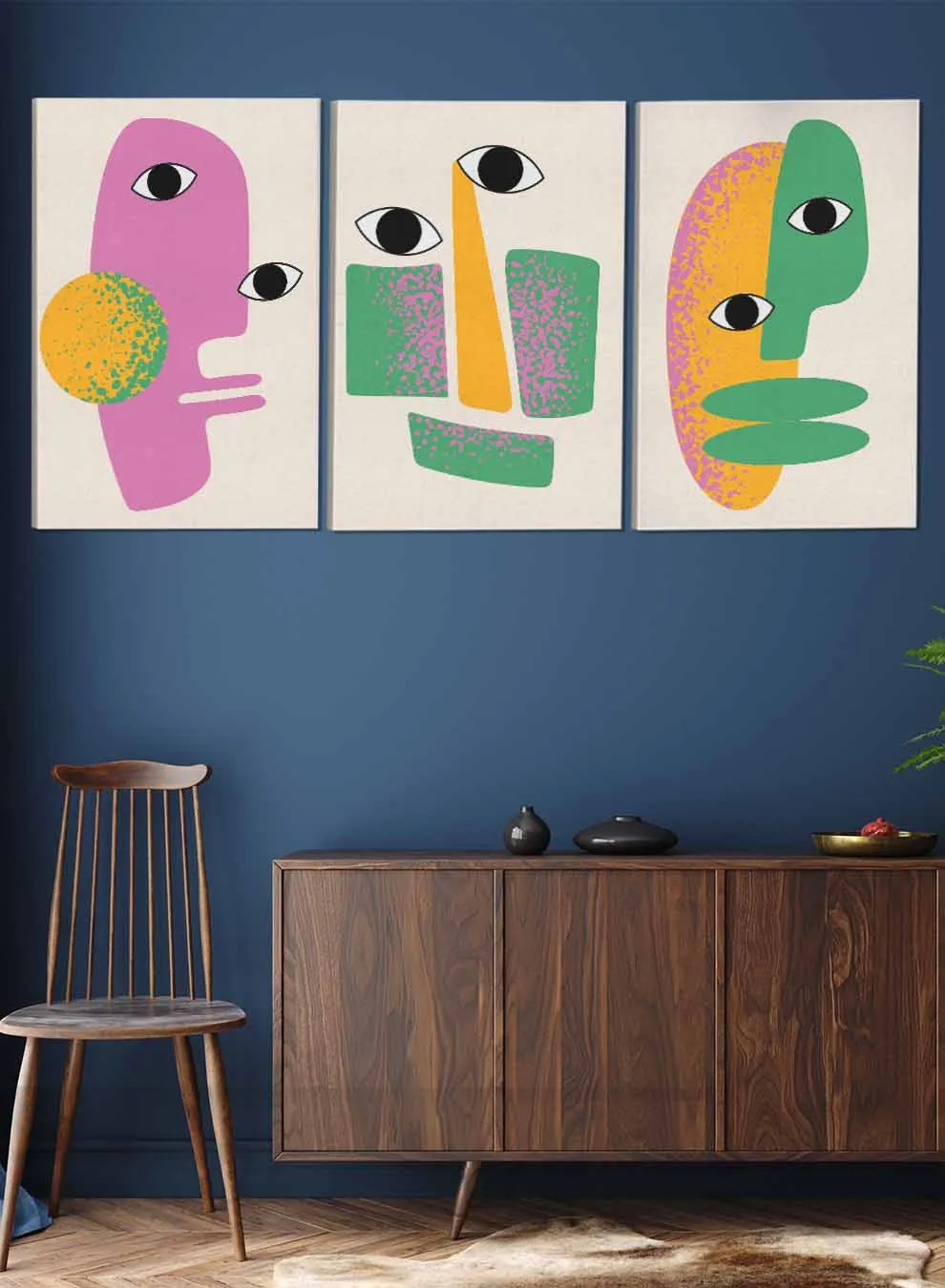 Colored Face Paintings(set of 3)