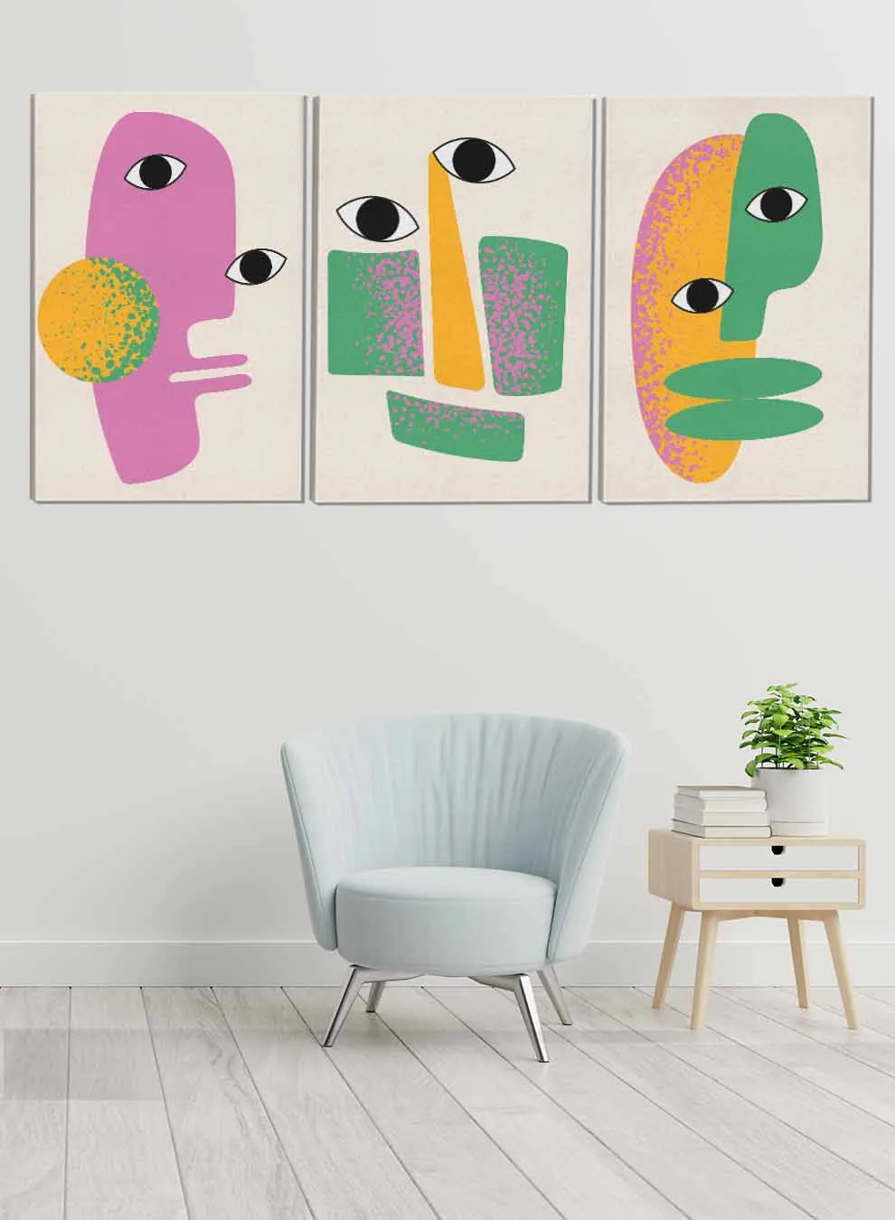 Colored Face Paintings(set of 3)