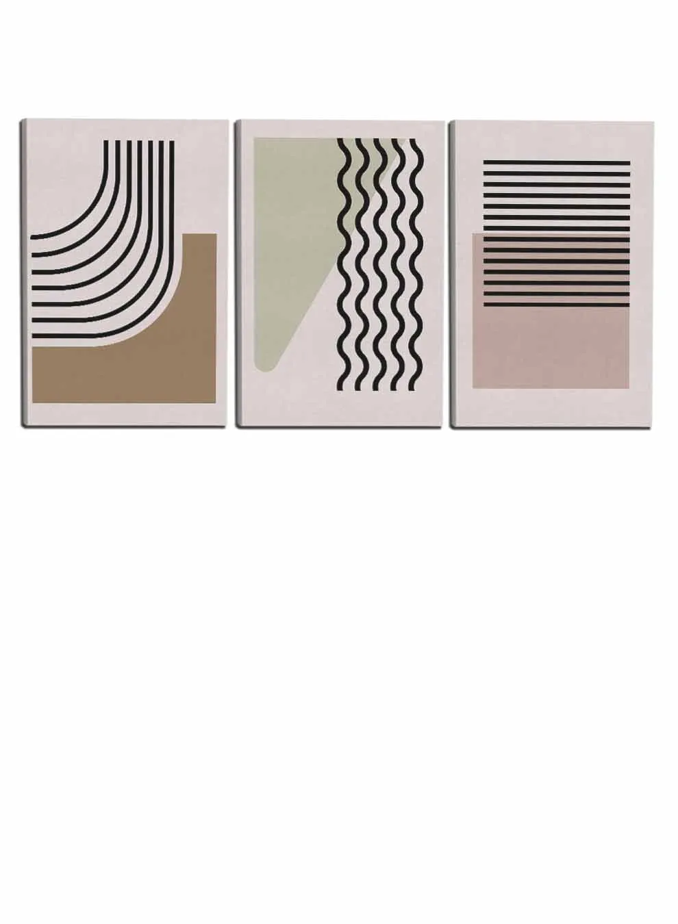 Curves Lines Paintings(set of 3)