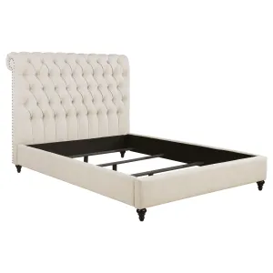 Devon Tufted Upholstered California King Bed Beige