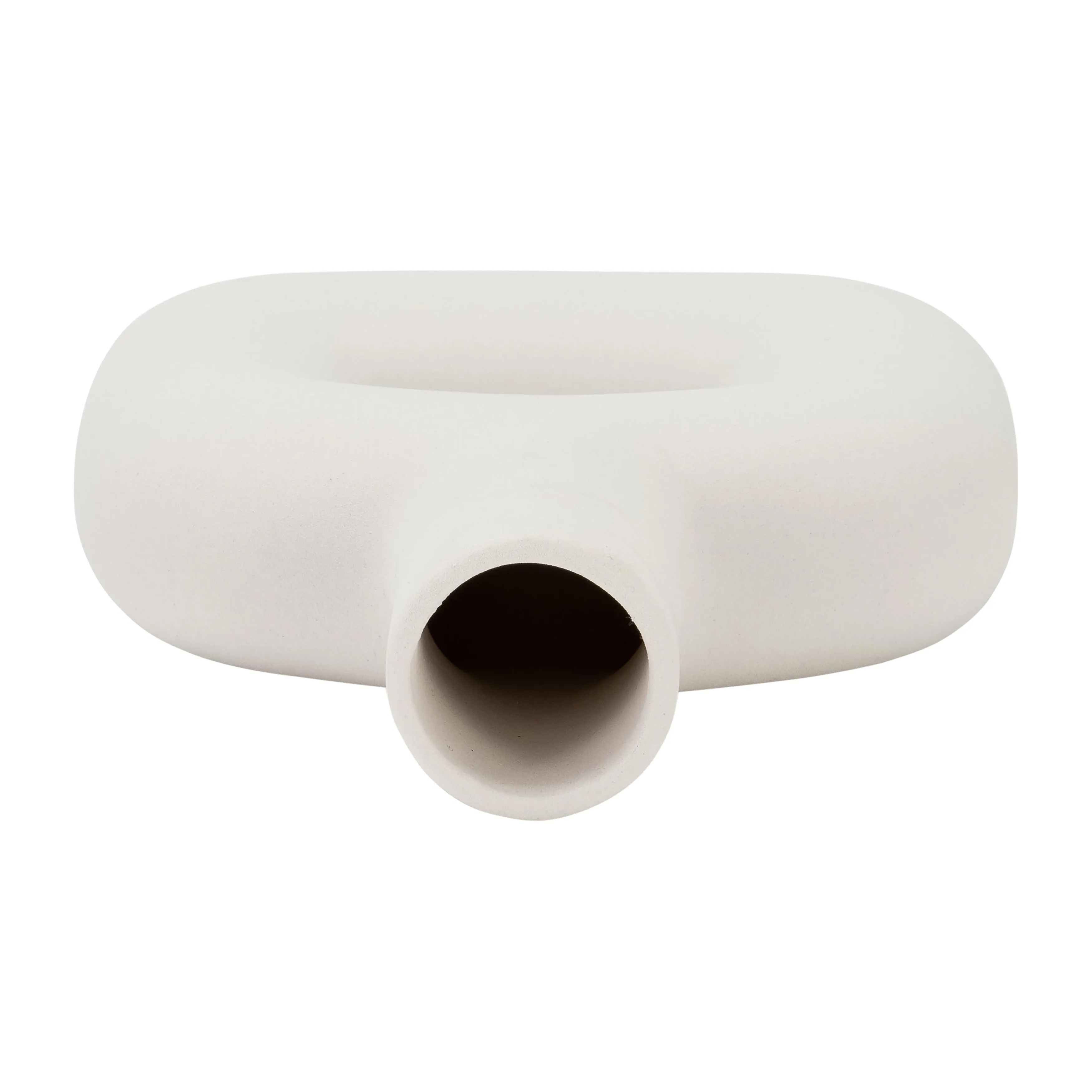 DOL, 8" OPEN CUT VASE, WHITE