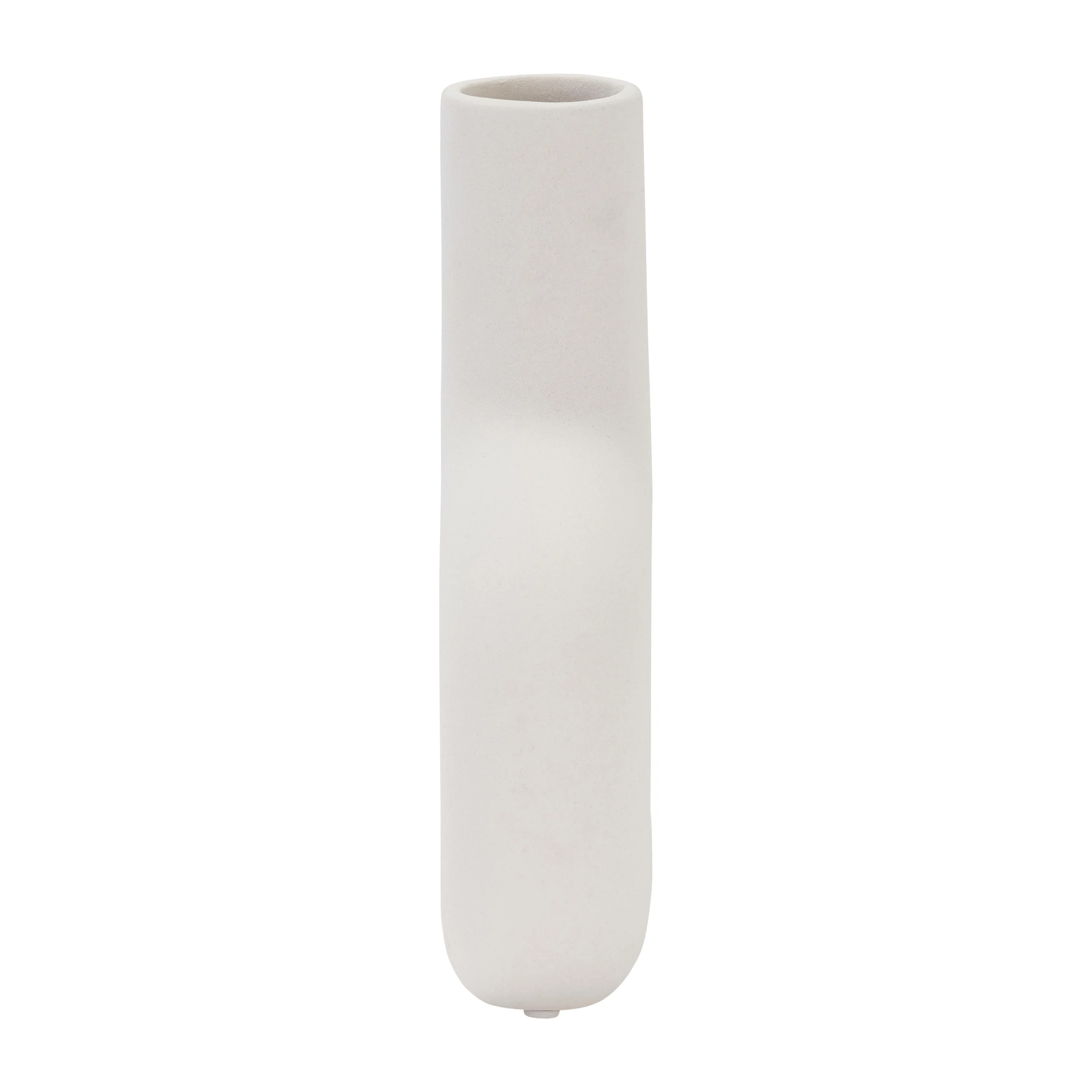 DOL, 8" OPEN CUT VASE, WHITE