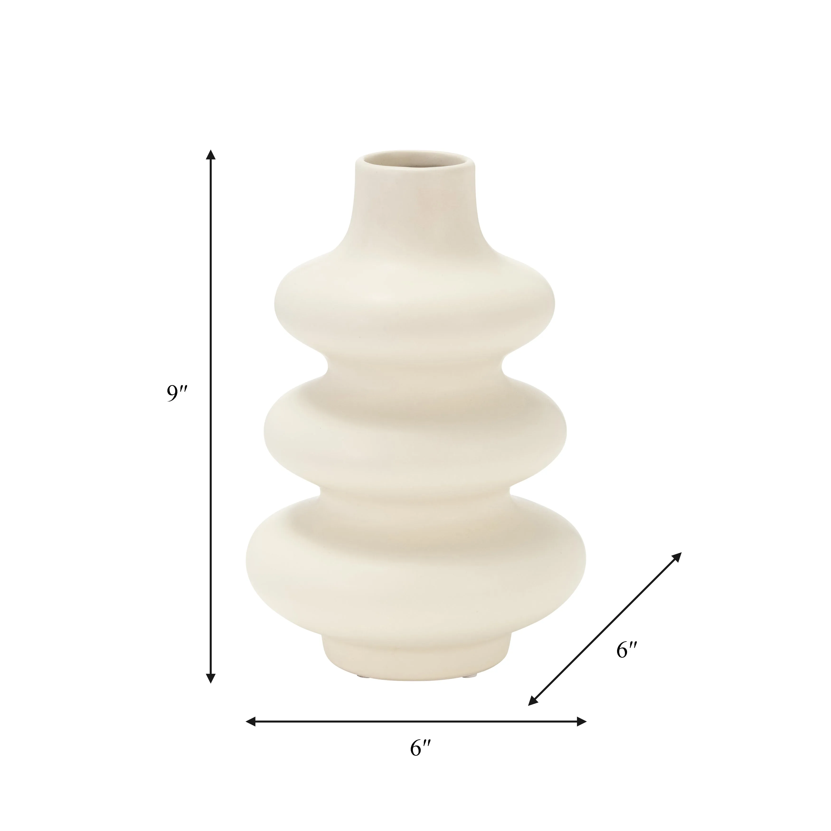 DOL, 9"H STACKED SPHERES, COTTON