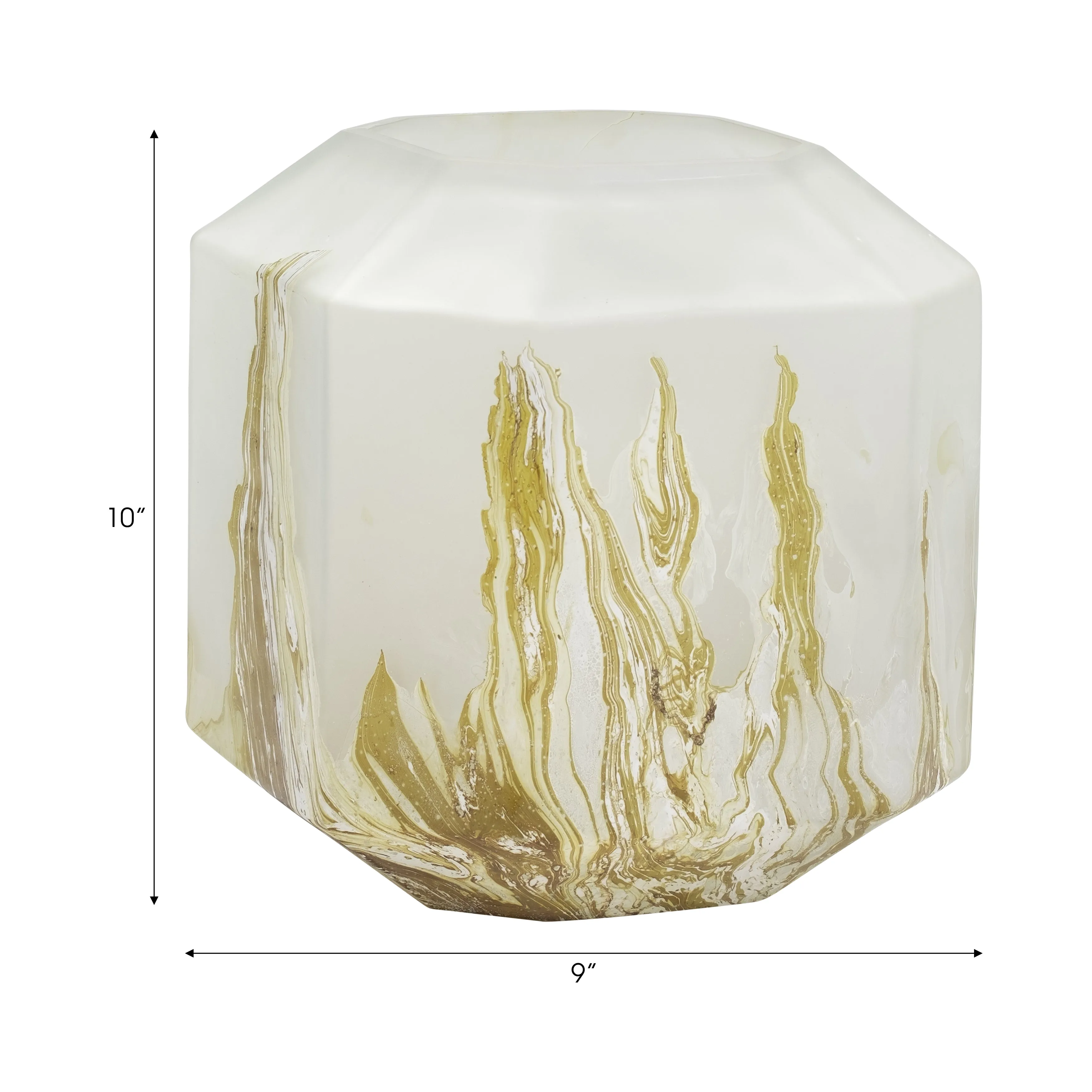Dominique Glass, 10" Copper Fire Finished Vase, Mu