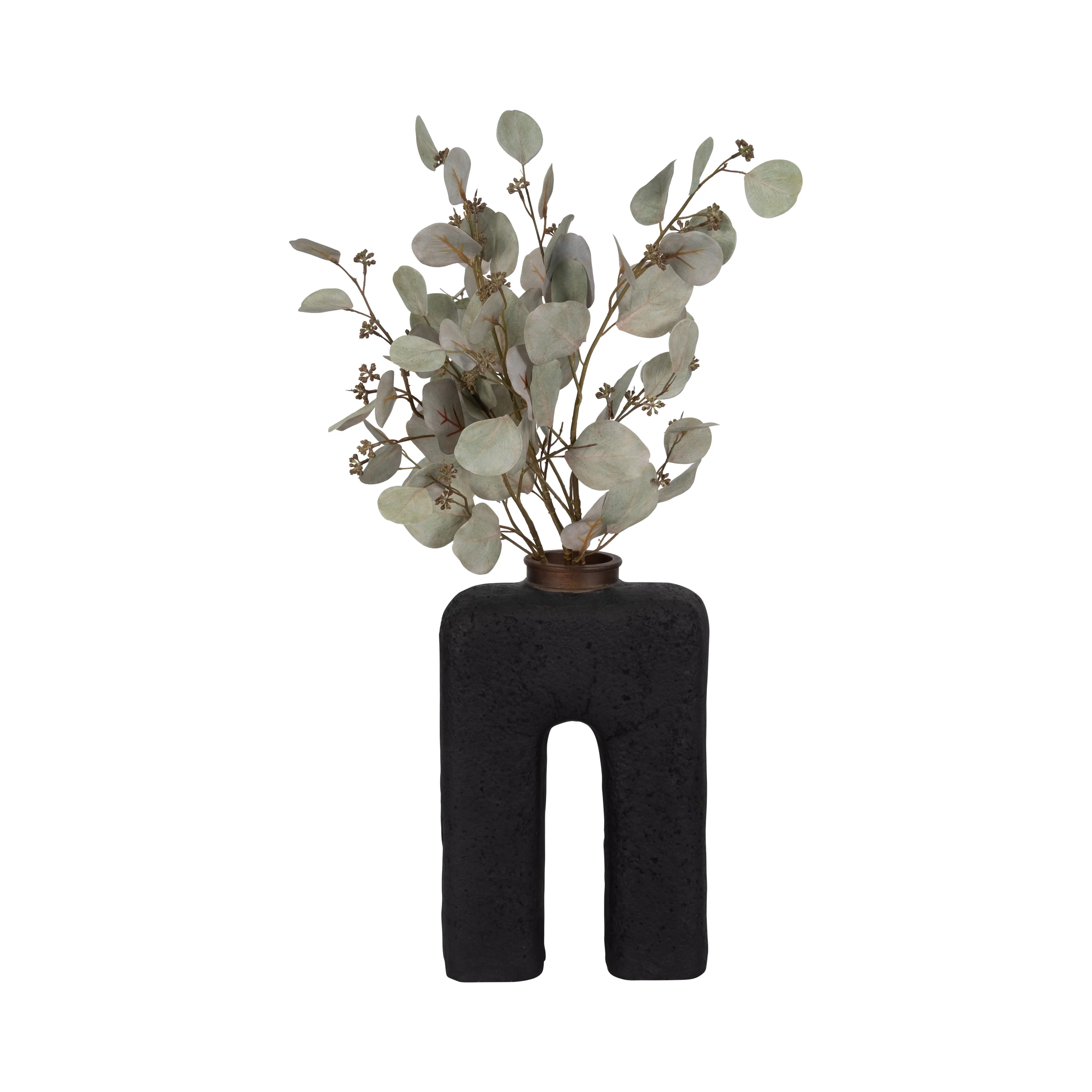 Ecomix, 15"H Abstract Vase, Black