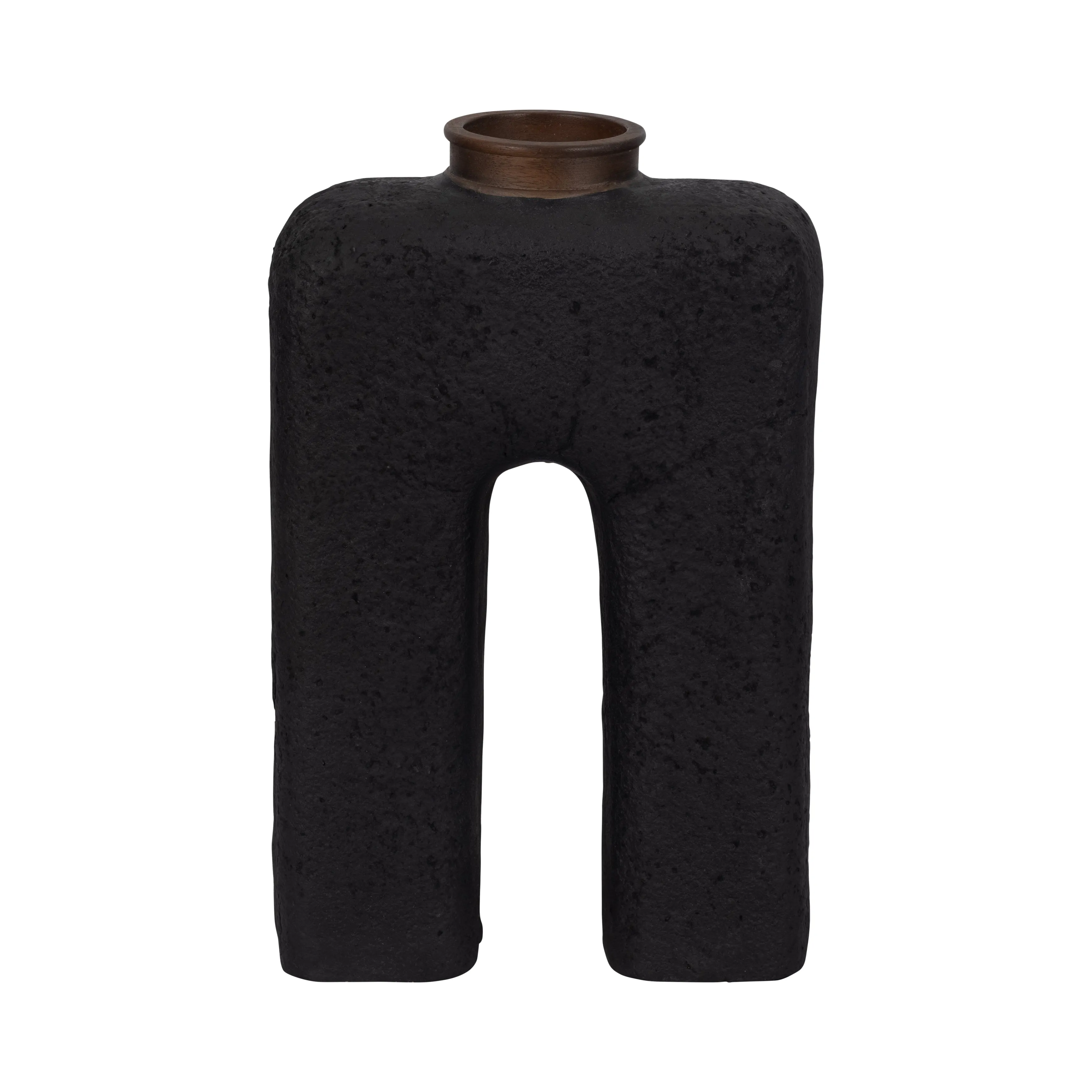 Ecomix, 15"H Abstract Vase, Black