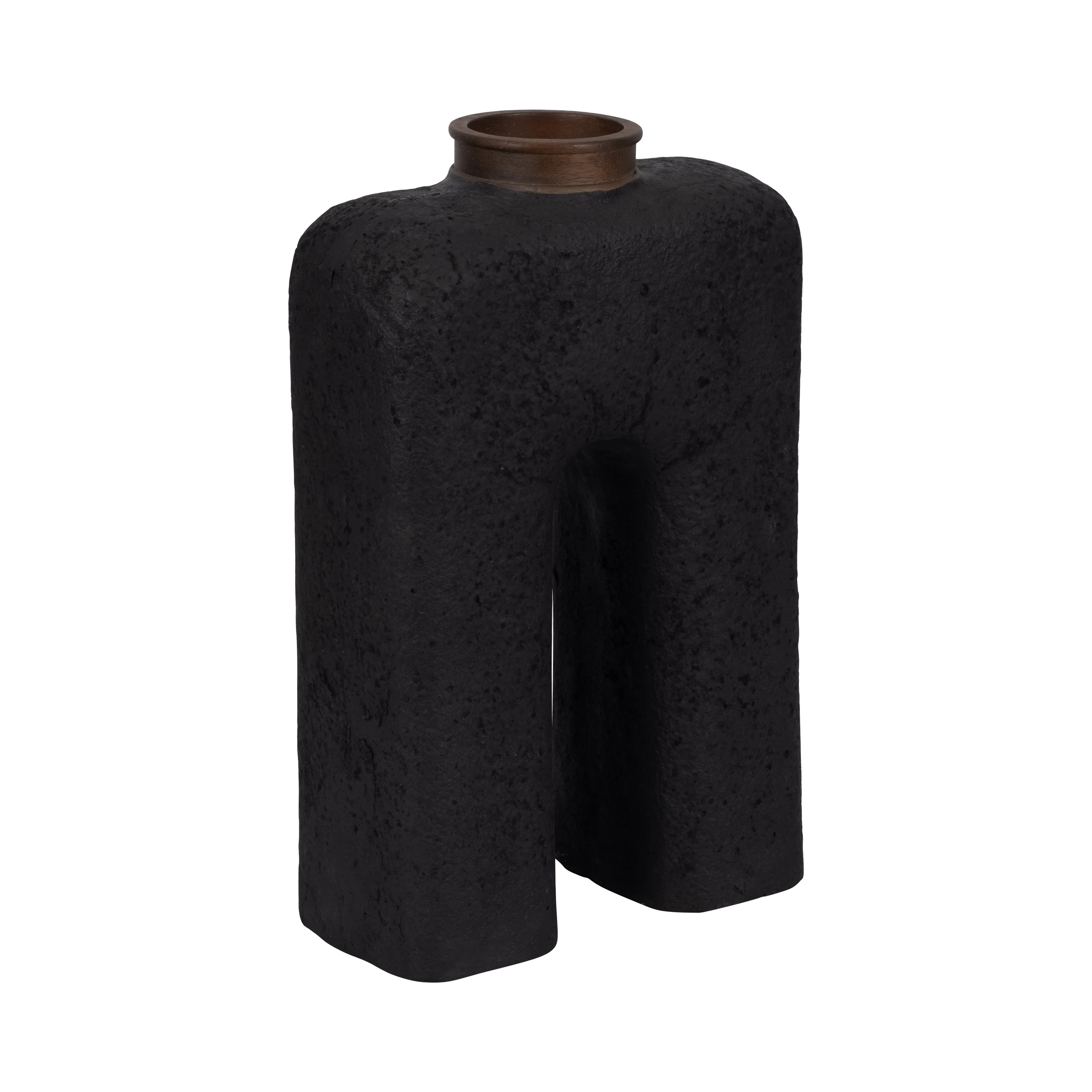 Ecomix, 15"H Abstract Vase, Black